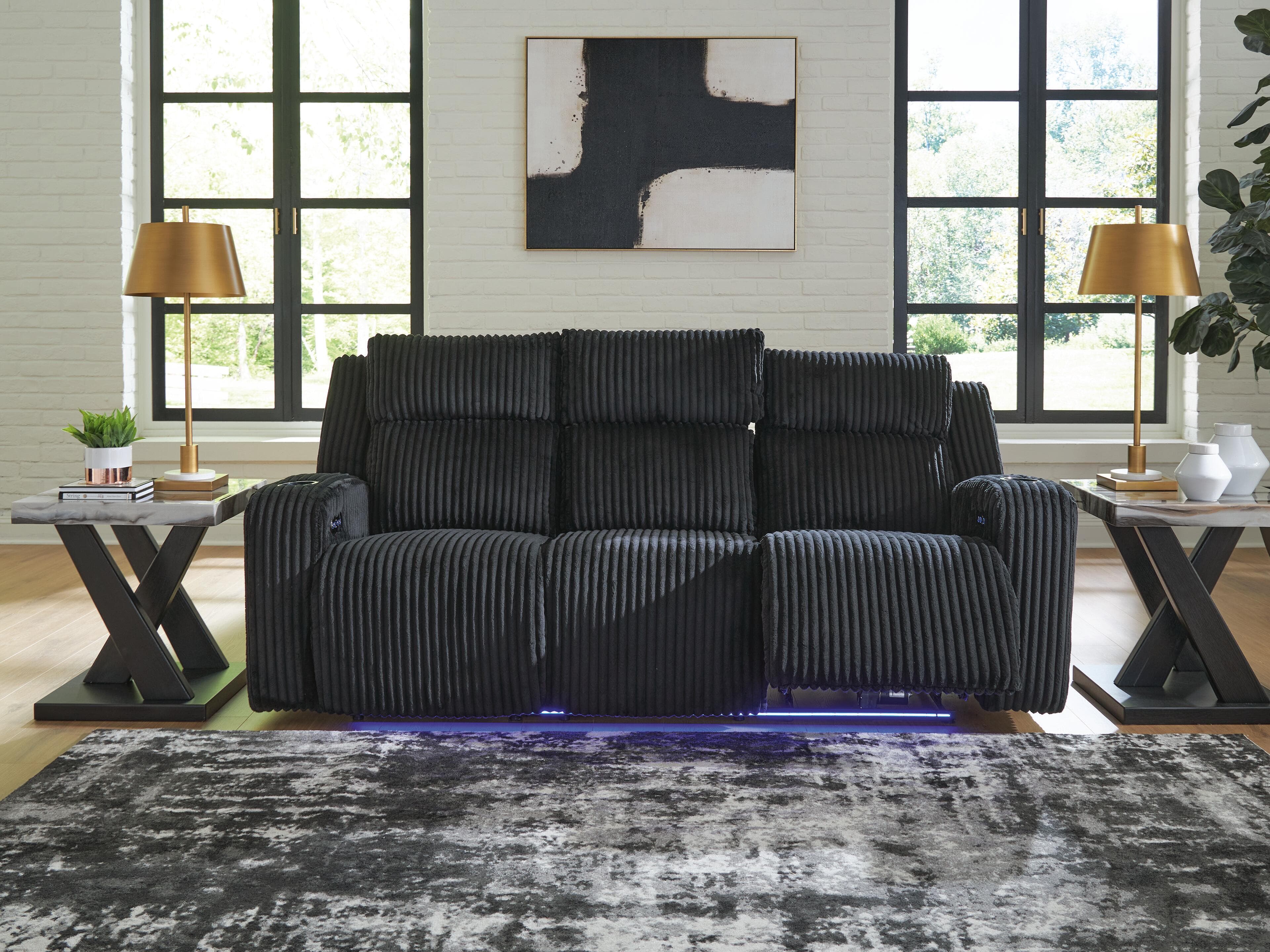 TwinBrooke Power Reclining Sofa — Black/Gray — view 2