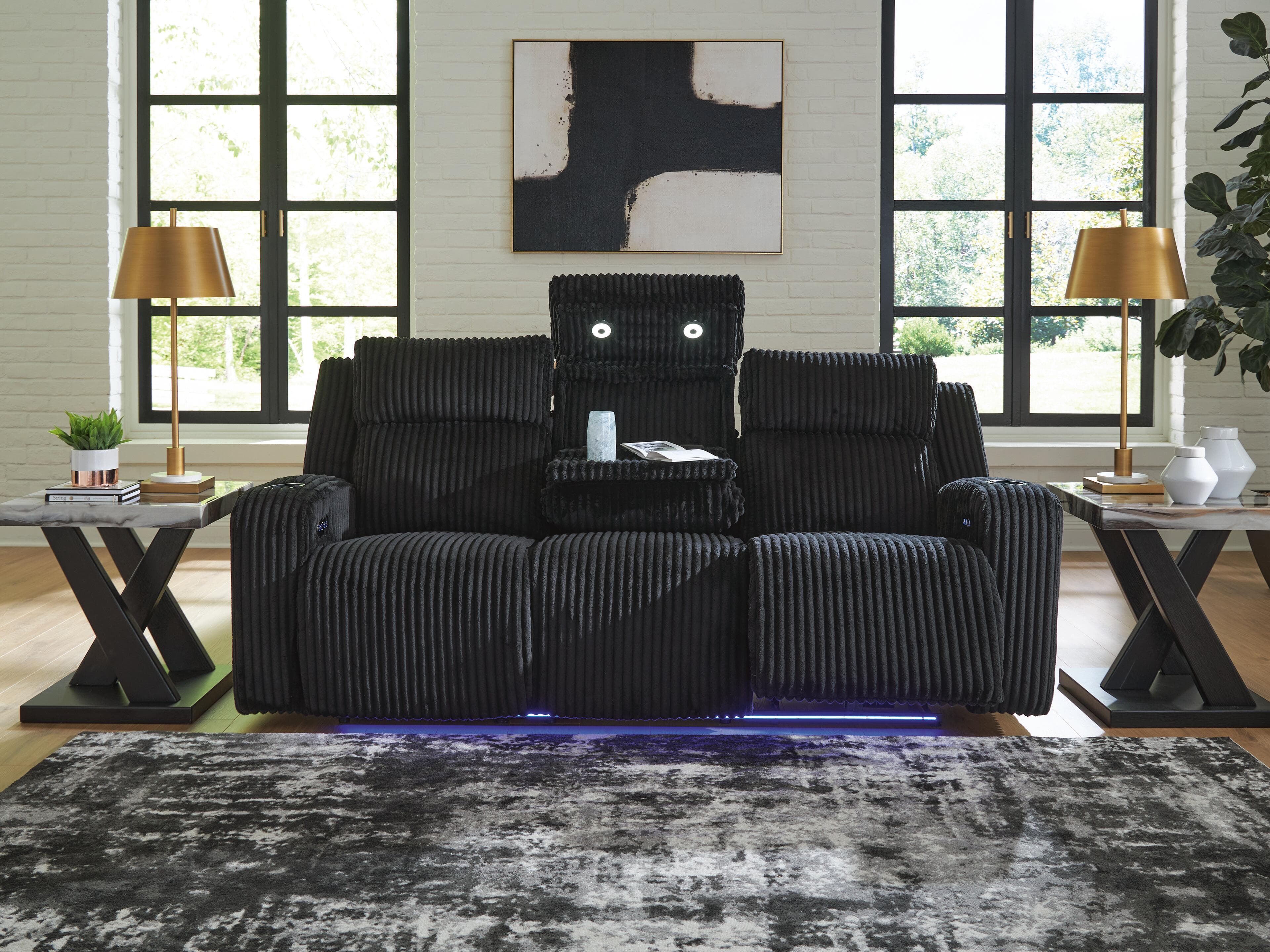 TwinBrooke Power Reclining Sofa — Black/Gray — view 6