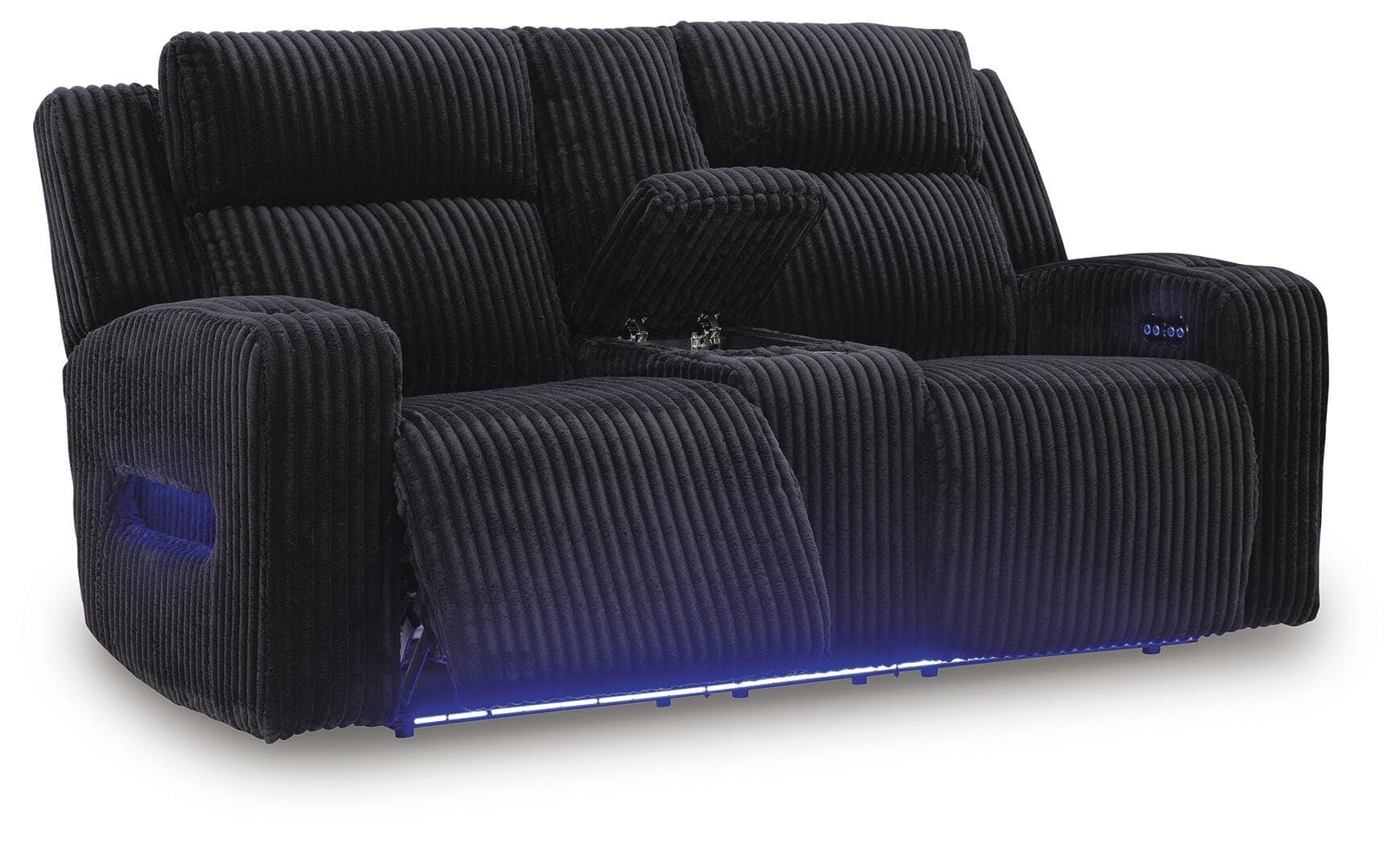 TwinBrooke Power Reclining Loveseat with Console — Black/Gray — view 3