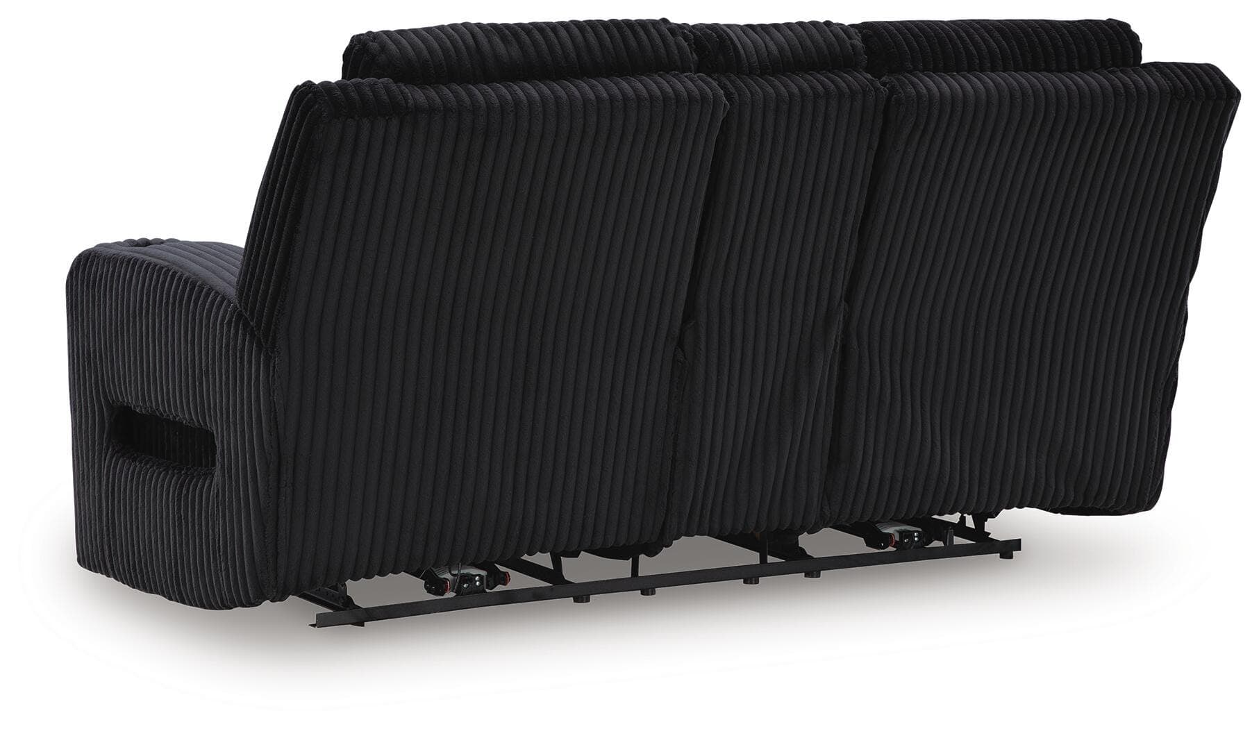 TwinBrooke Power Reclining Loveseat with Console — Black/Gray — view 5
