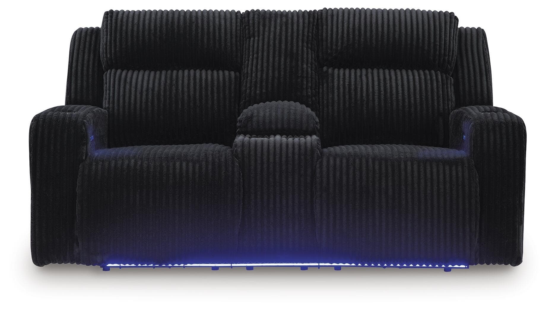 TwinBrooke Power Reclining Loveseat with Console — Black/Gray — view 4