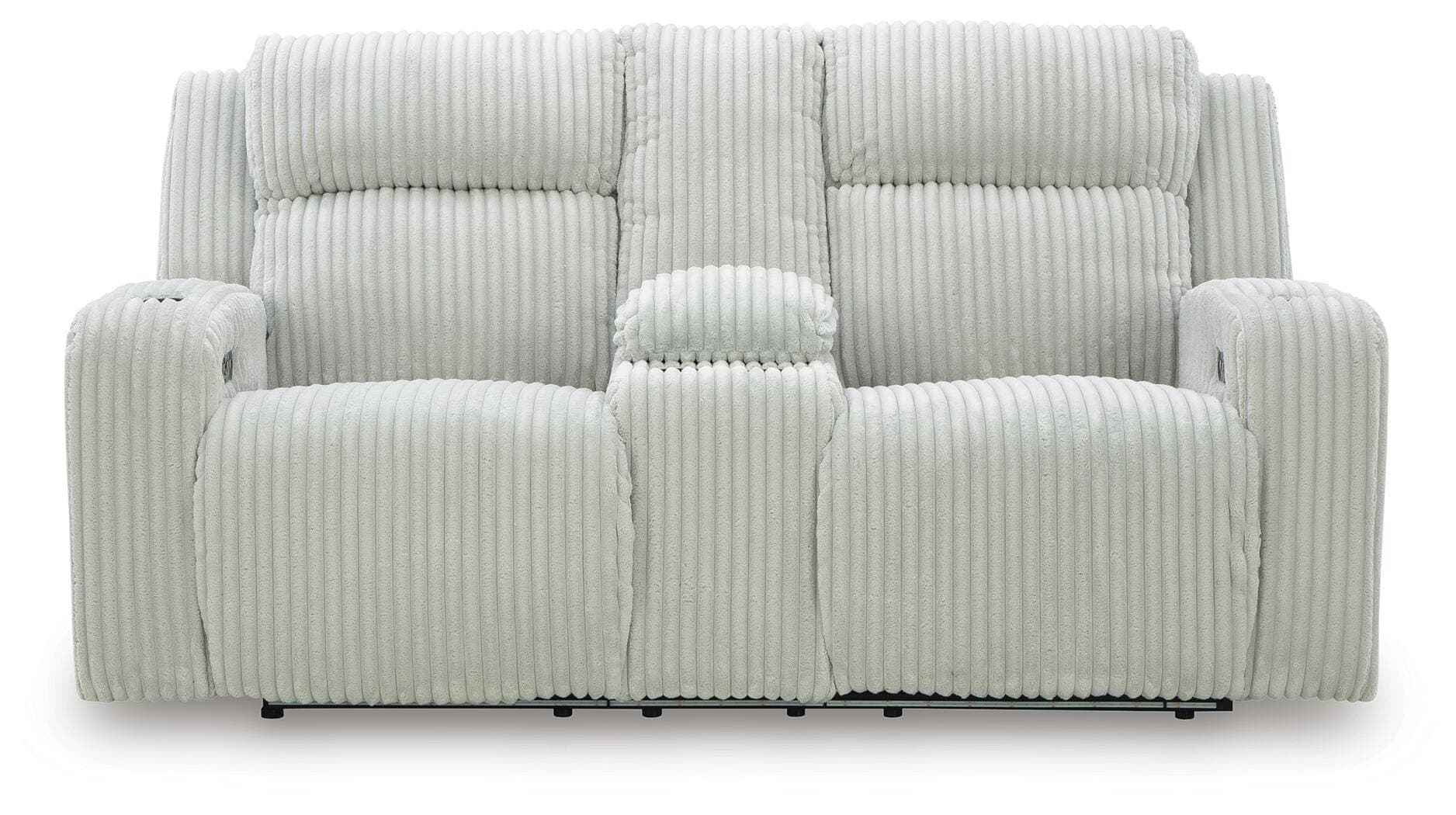 TwinBrooke Power Reclining Loveseat with Console — Black/Gray — view 4