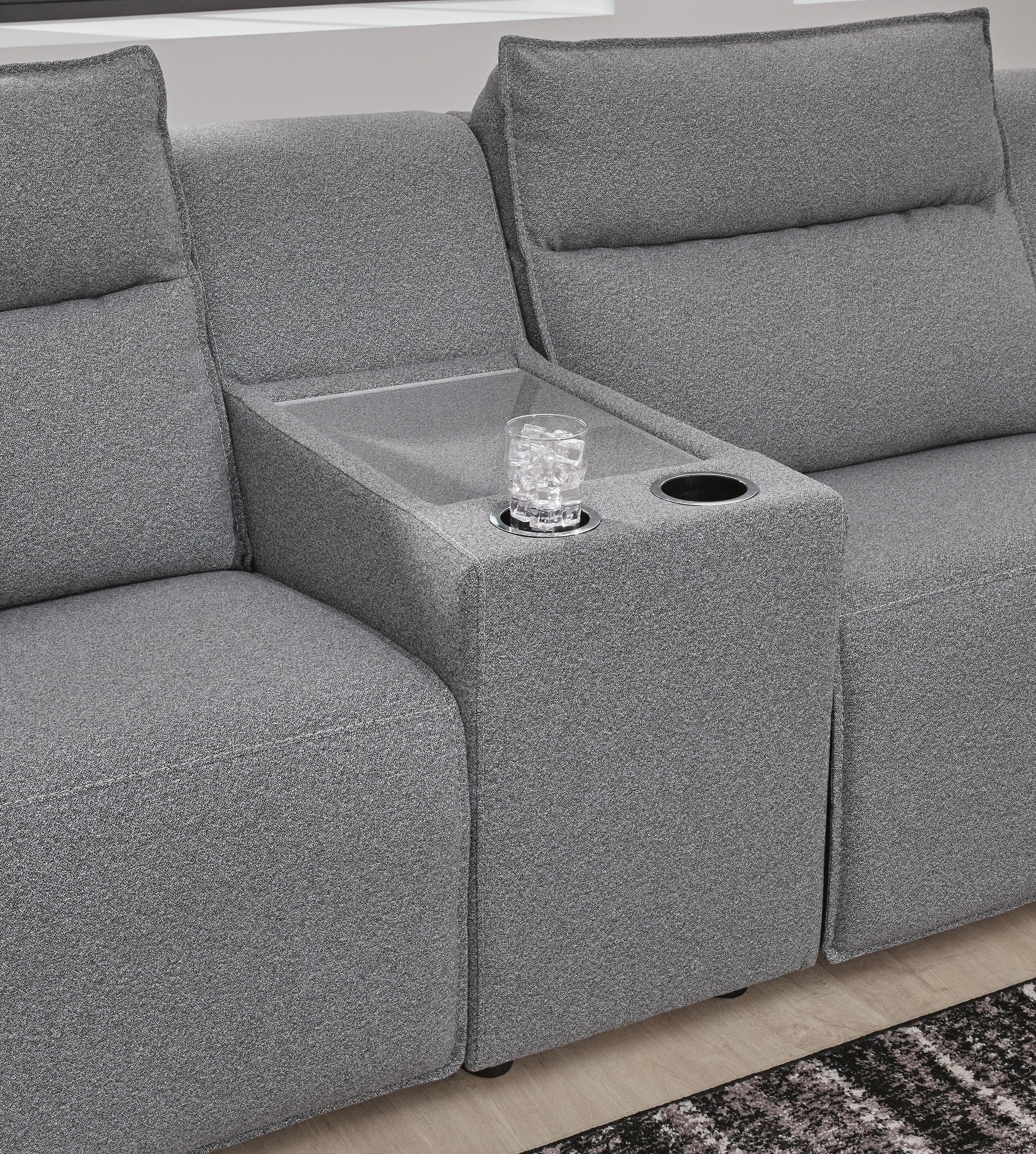 Modmax II 3-Piece Power Reclining Sectional with Console — Black/Gray — view 5