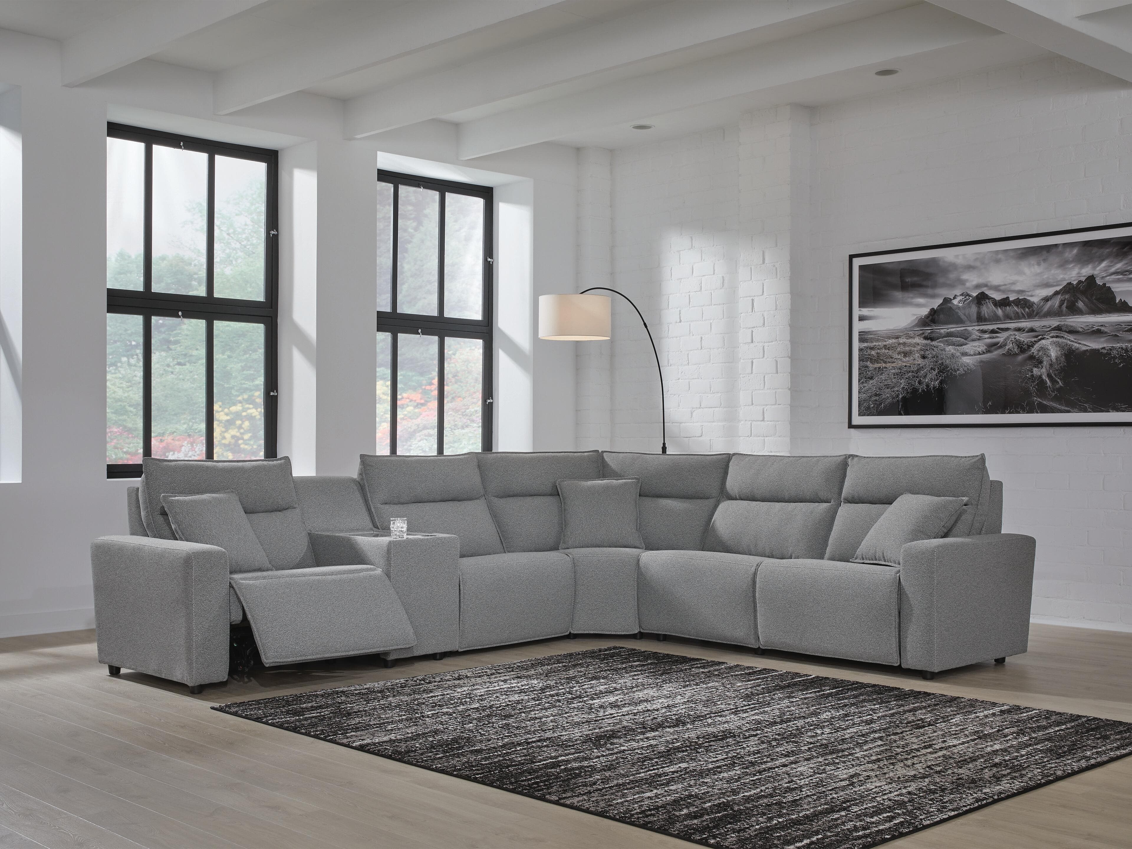 Modmax II 6-Piece Power Reclining Sectional with Console — Black/Gray — view 2