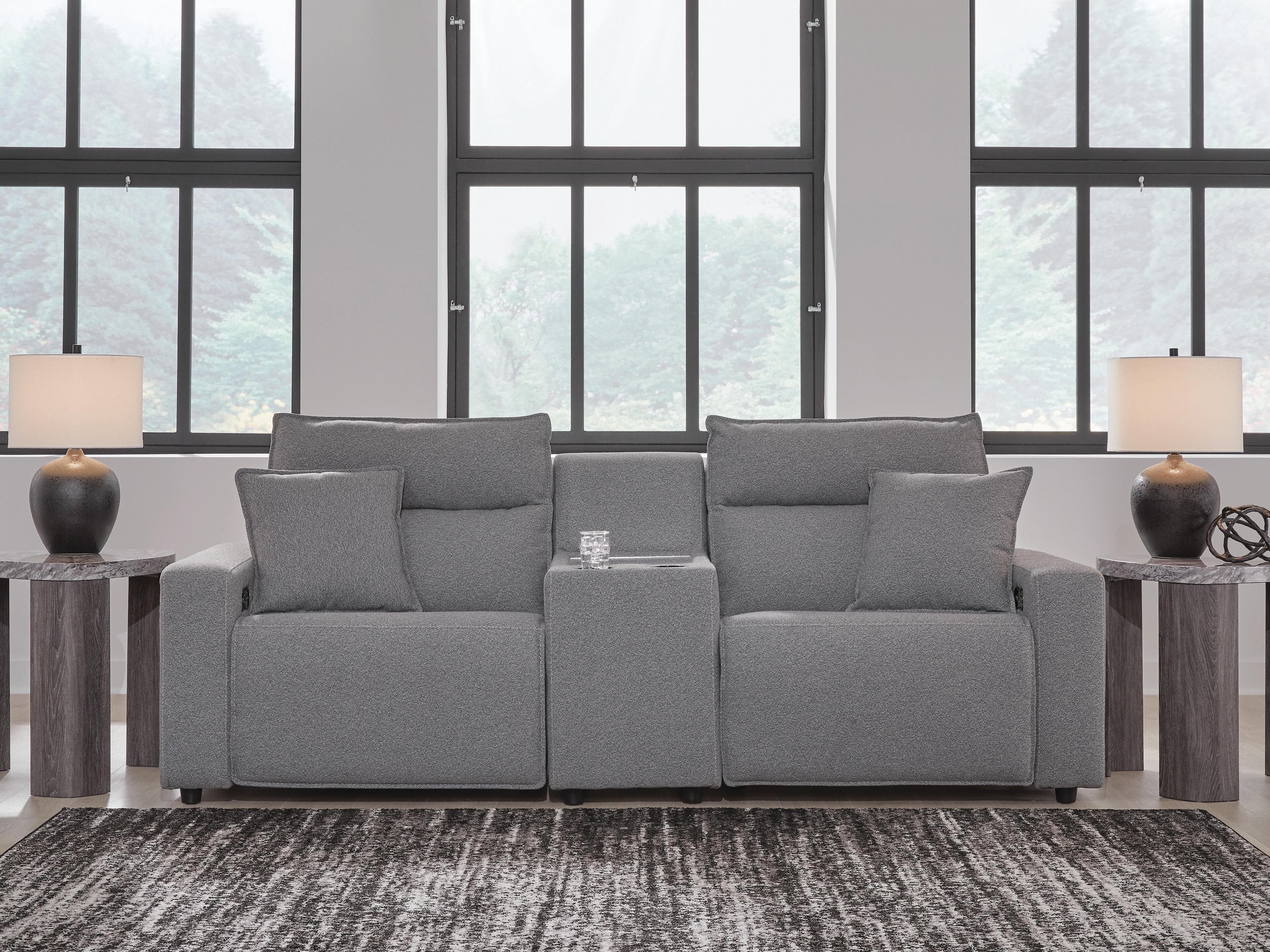 Modmax II 3-Piece Power Reclining Sectional with Console — Black/Gray — view 2