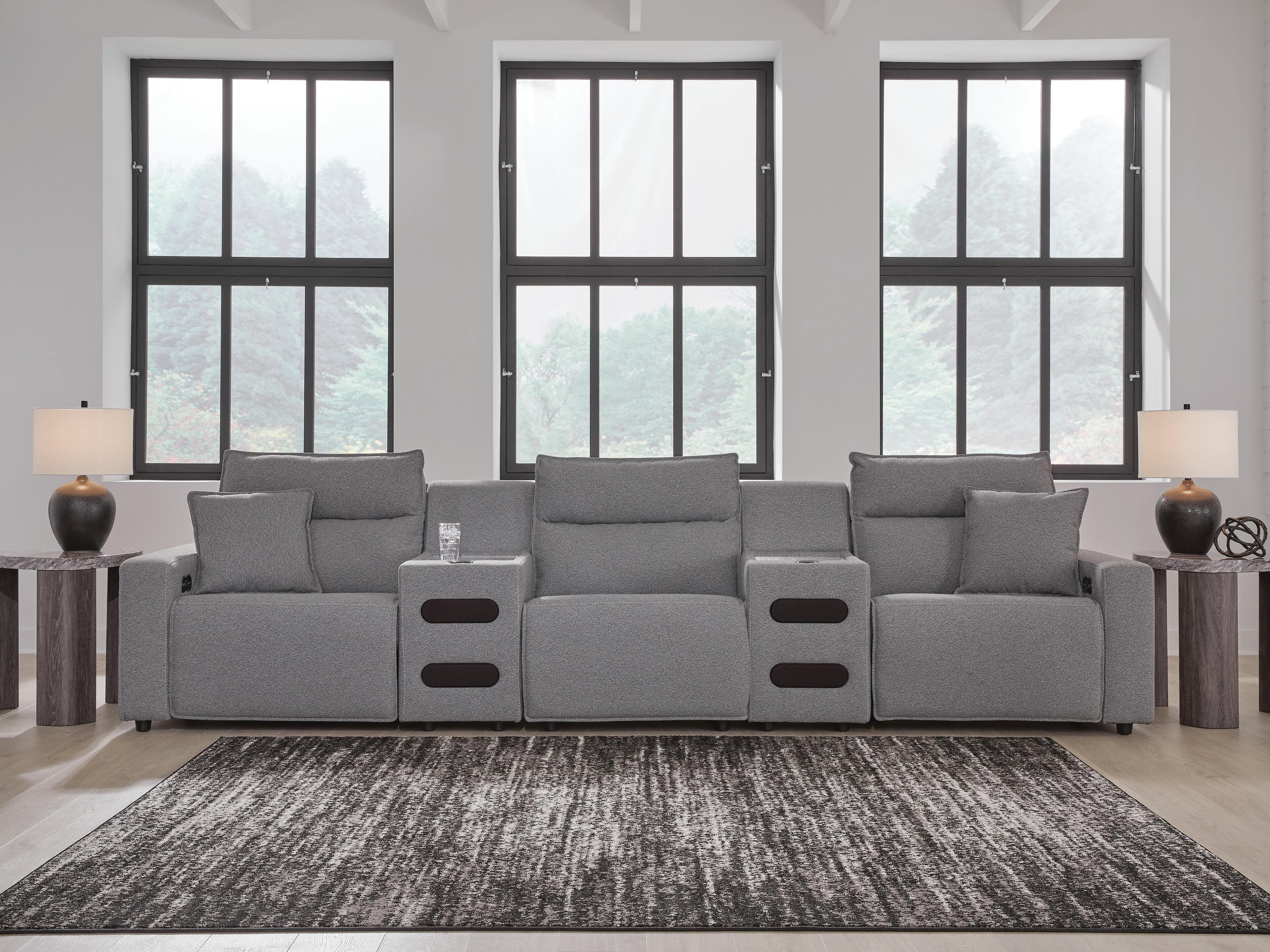 Modmax II 5-Piece Power Reclining Sectional with Audio Consoles — Black/Gray — view 2