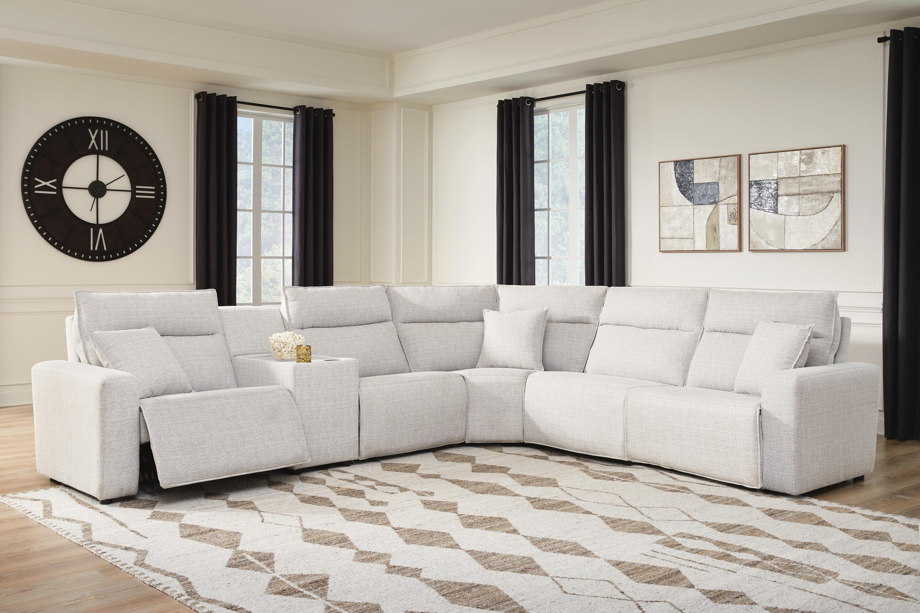 Modmax II 6-Piece Reclining Sectional with Console — Stone — view 2