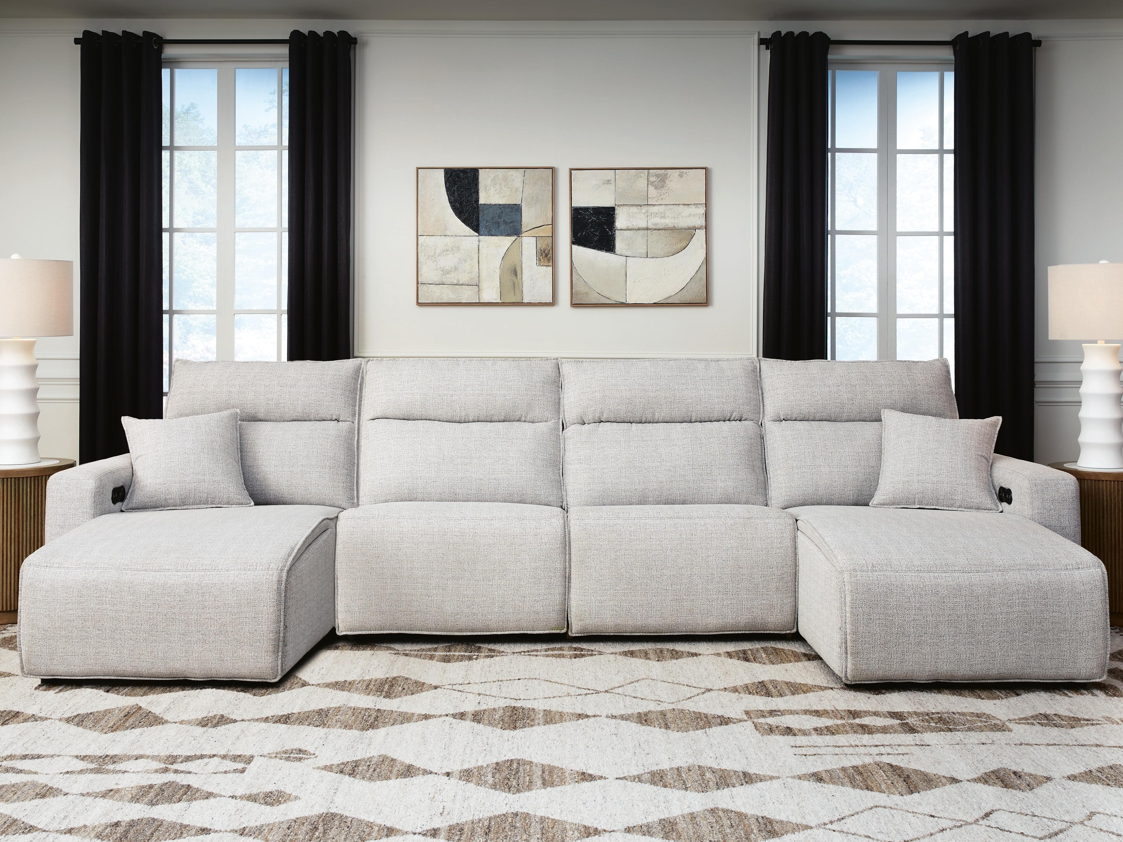Modmax II 4-Piece Power Reclining Sectional with Chaise — Stone — view 2