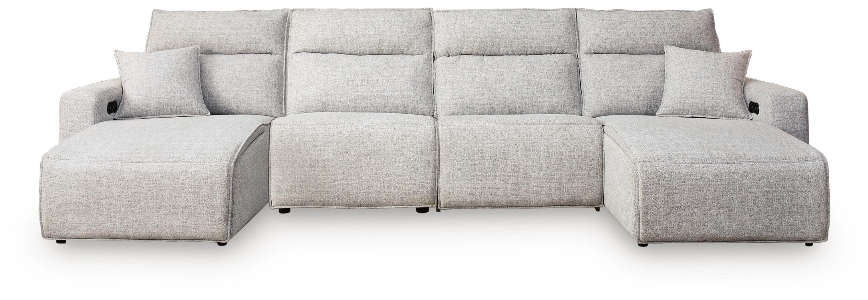 Modmax II 4-Piece Power Reclining Sectional with Chaise — Stone — Elite Furniture Cincinnati