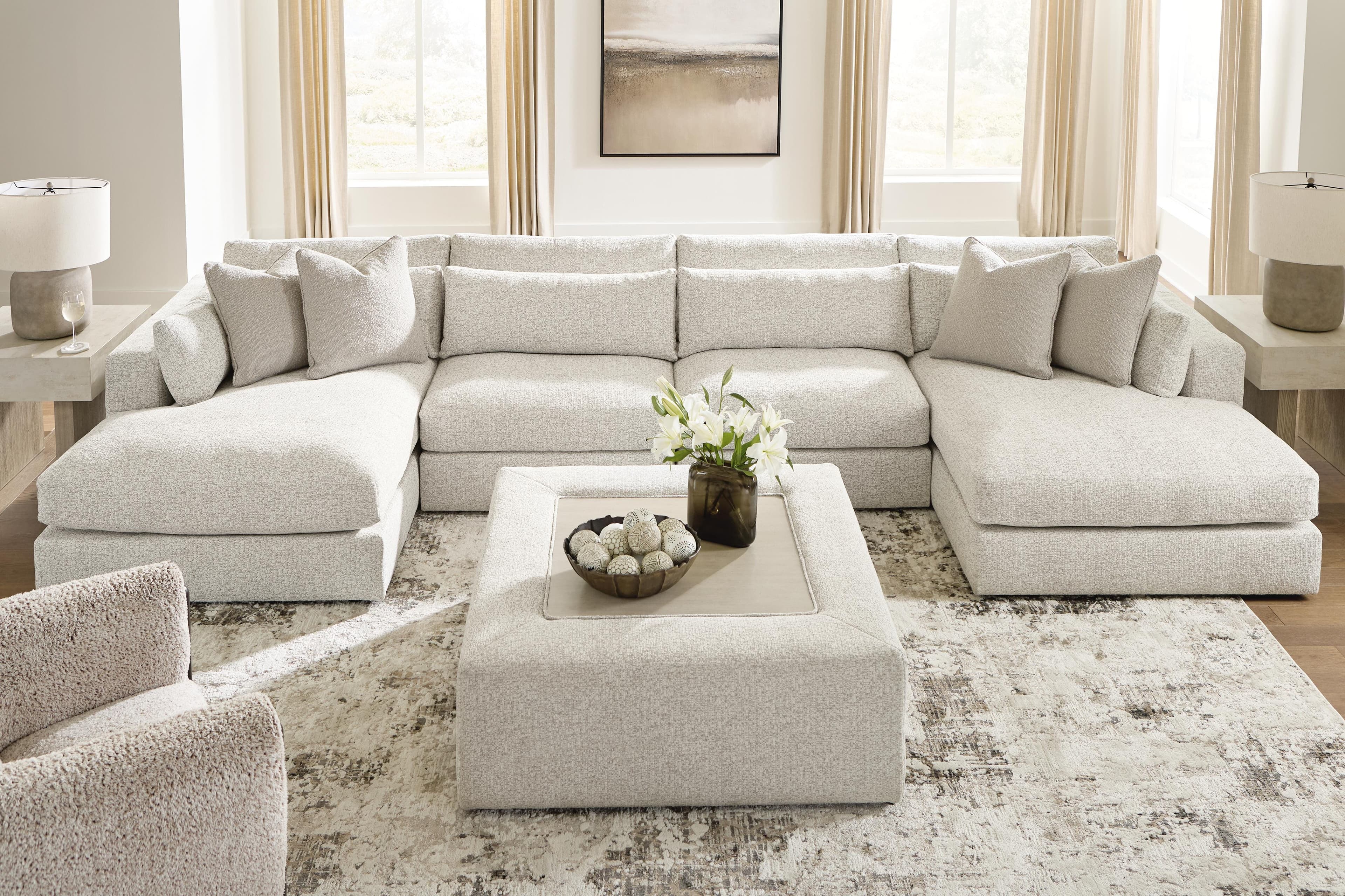 Stonecroft Manor 4-Piece Double Chaise Sectional — Snowstone — view 3