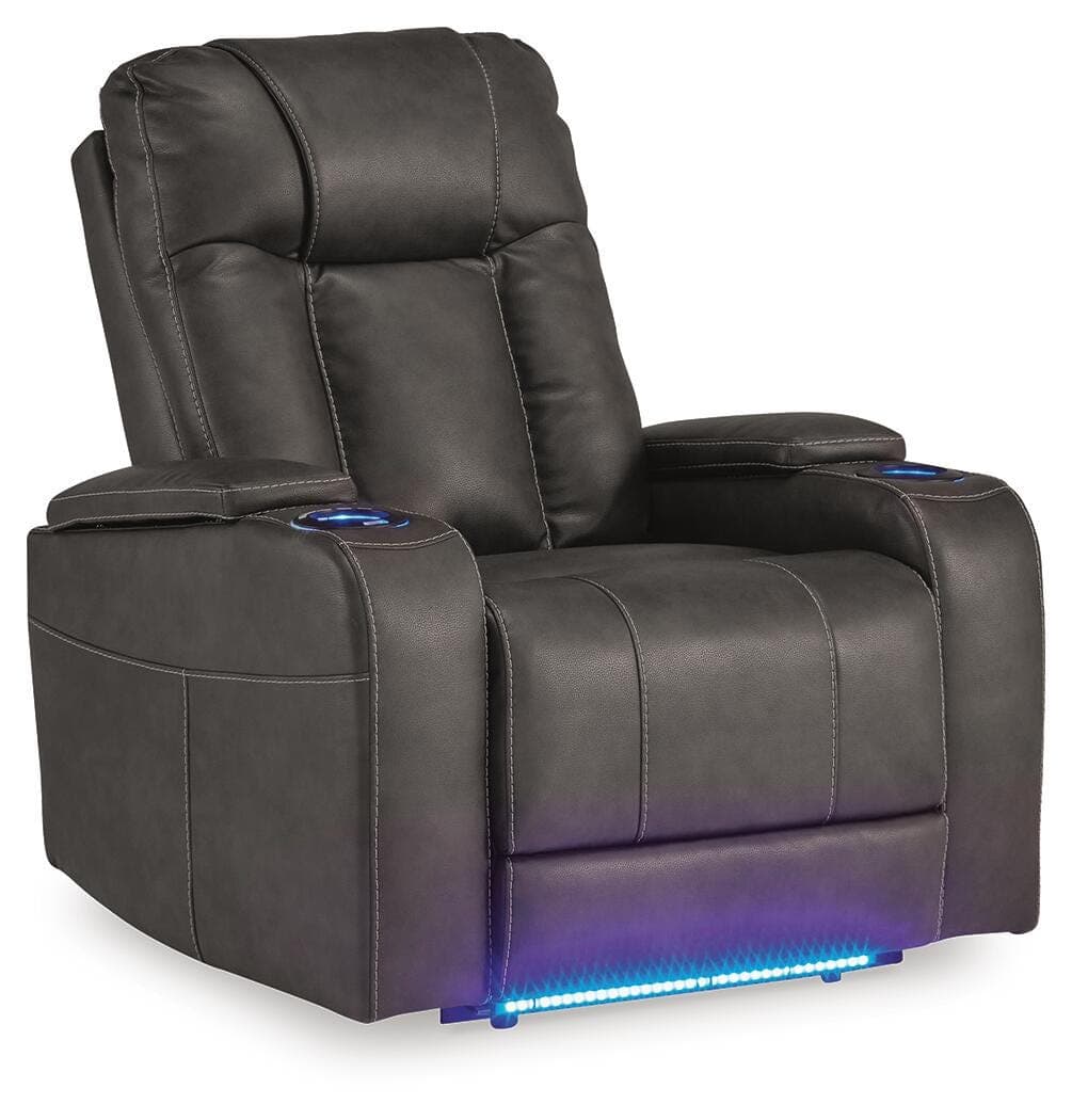 Feazada Power Recliner — Black/Gray — view 3