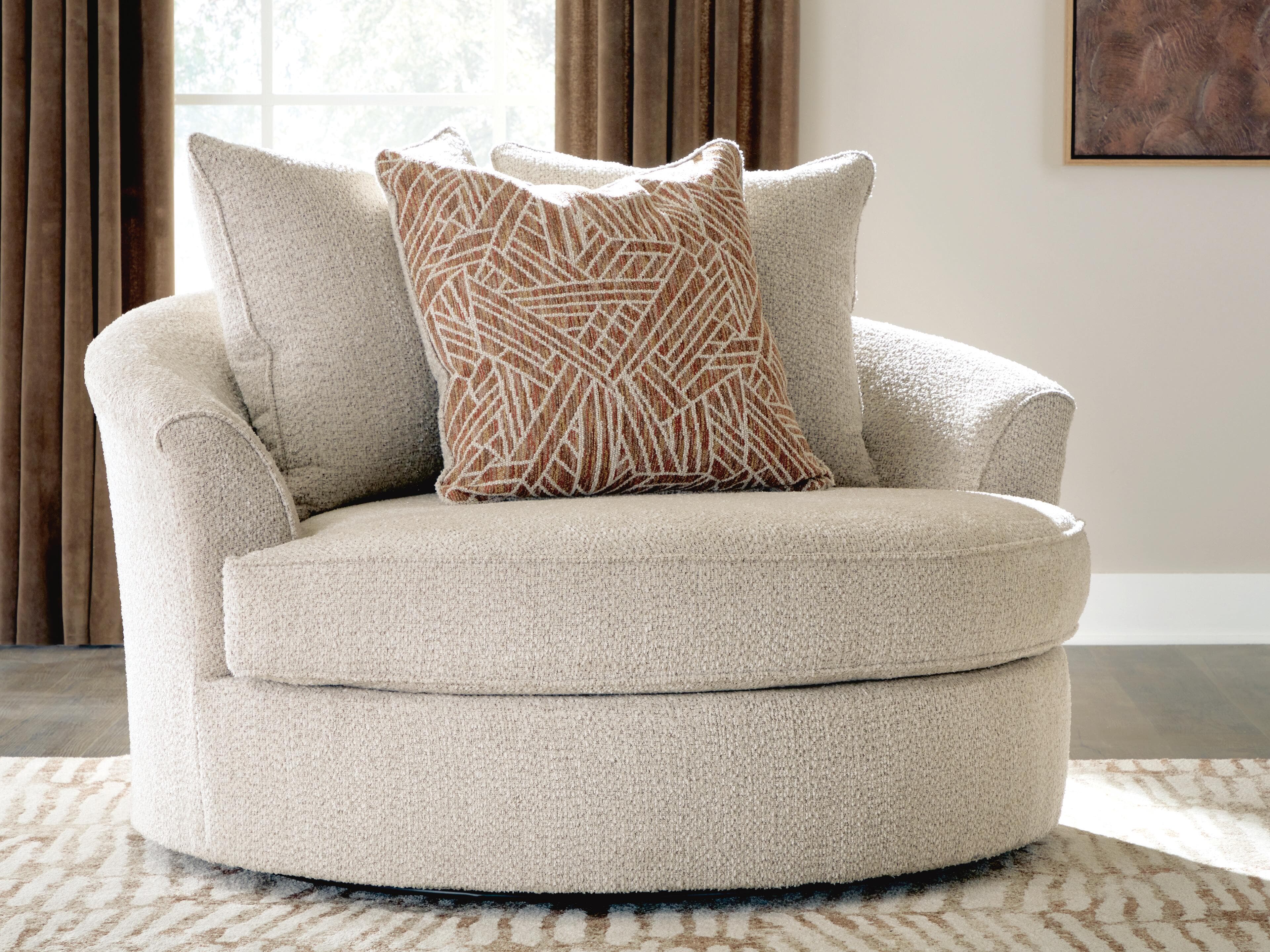 Steelwater Retreat Oversized Swivel Accent Chair — Brown/Beige — view 2