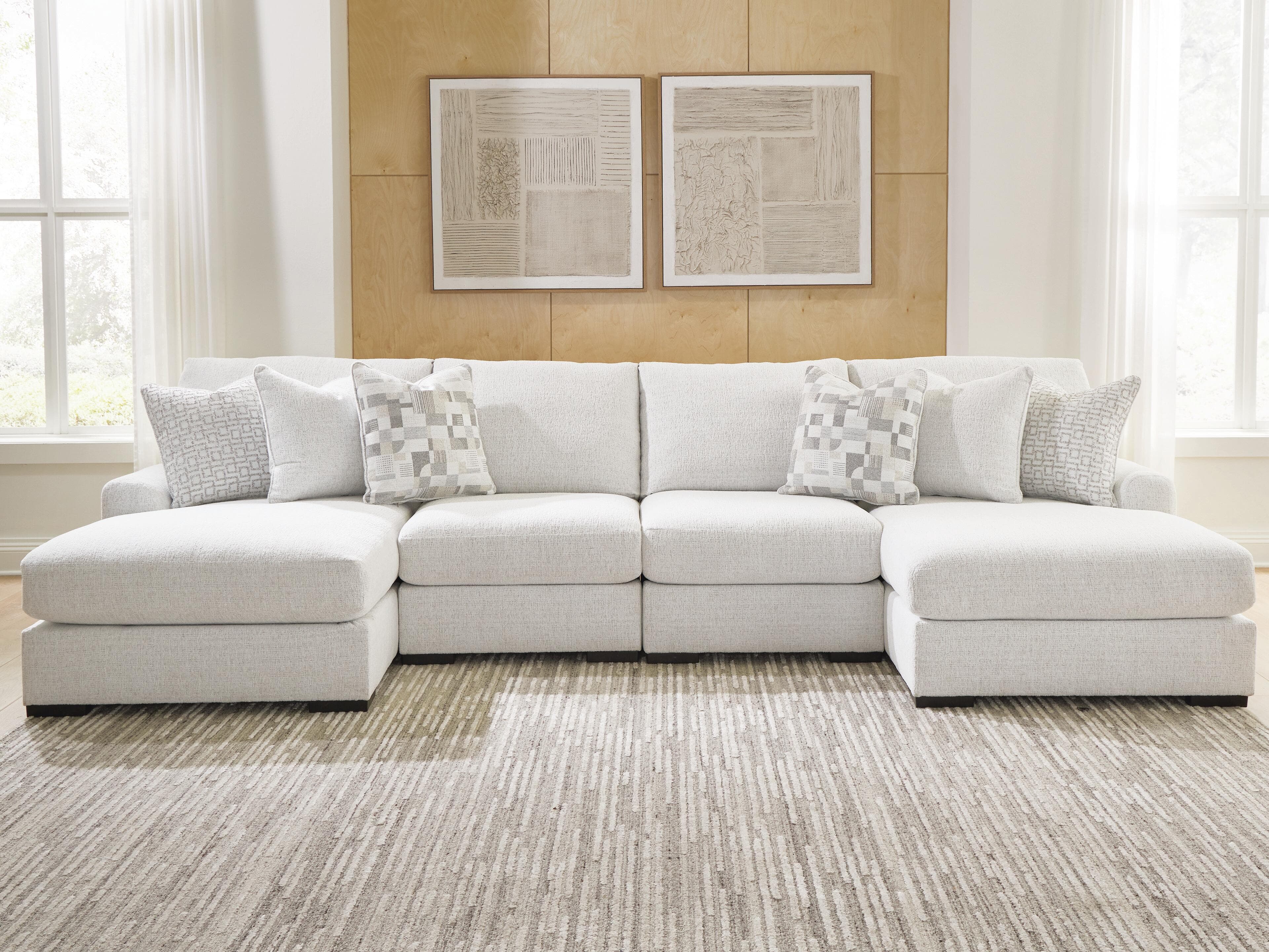 Wynncroft Manor 4-Piece Double Chaise Sectional — Chalk — view 2
