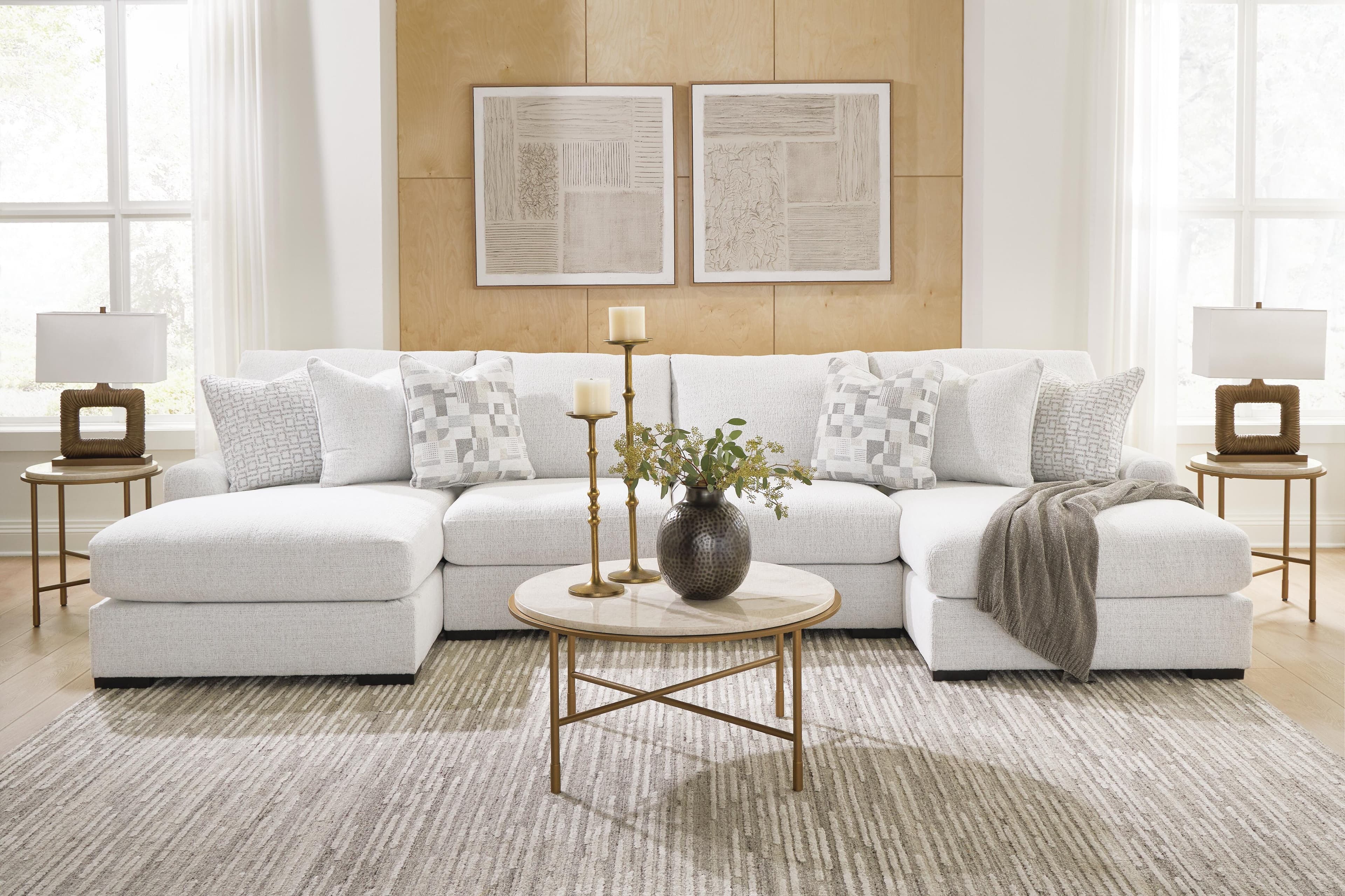 Wynncroft Manor 4-Piece Double Chaise Sectional — Chalk — view 3