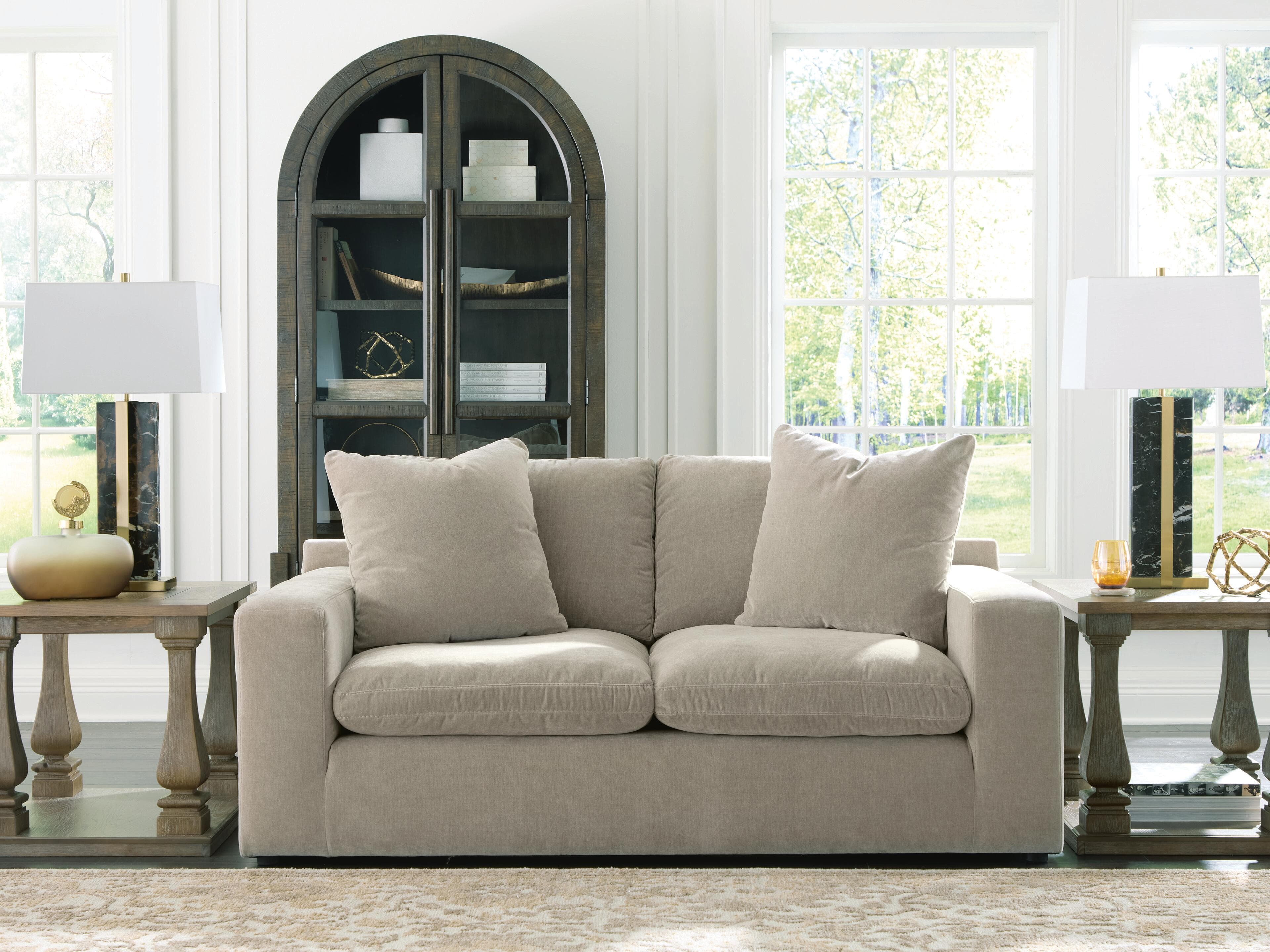 Maxton Heights Loveseat — Brown/Beige — view 2