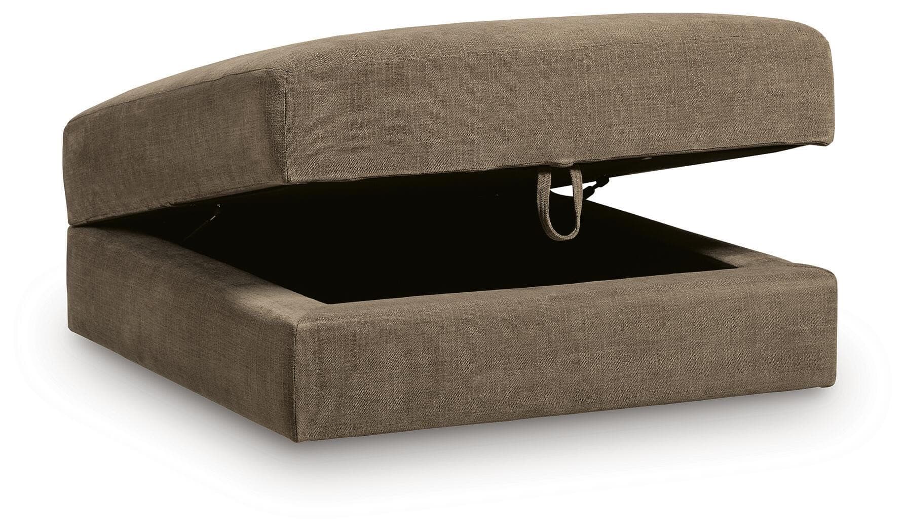Camellia-Court Ottoman With Storage — Brown/Beige — view 3