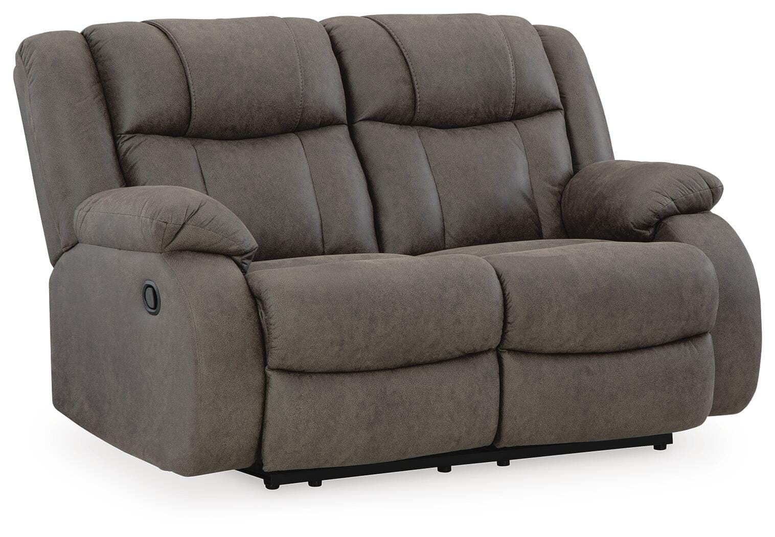 First Base Reclining Loveseat — Black/Gray — view 3
