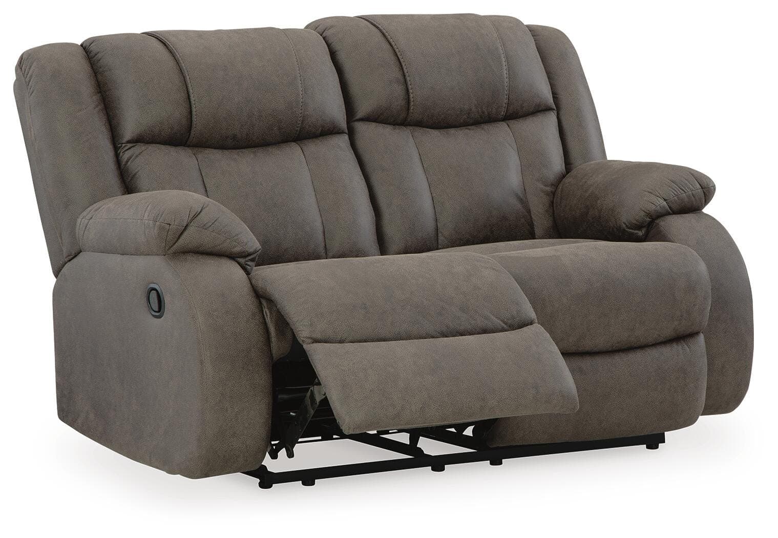 First Base Reclining Loveseat — Black/Gray — view 4