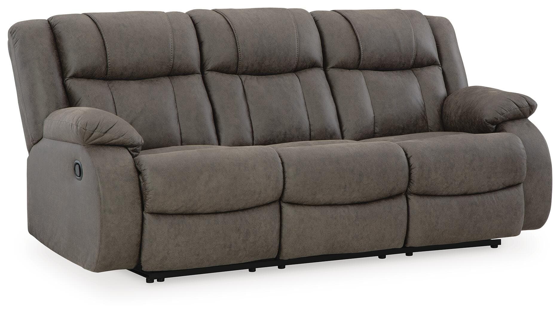 First Base Reclining Sofa — Black/Gray — view 3