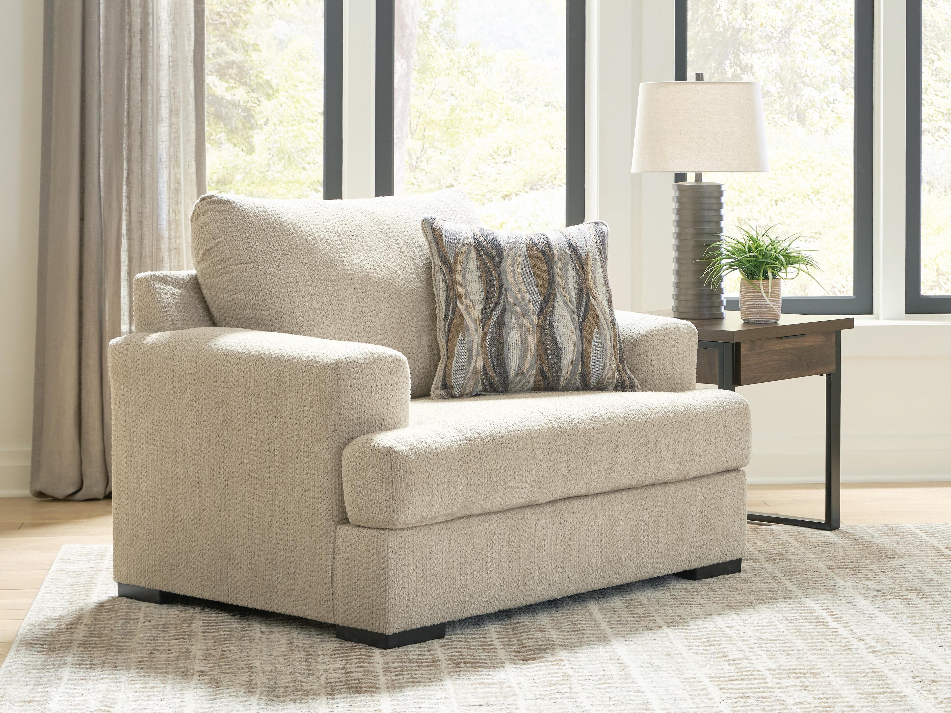 Crespino Oversized Chair — Brown/Beige — view 2