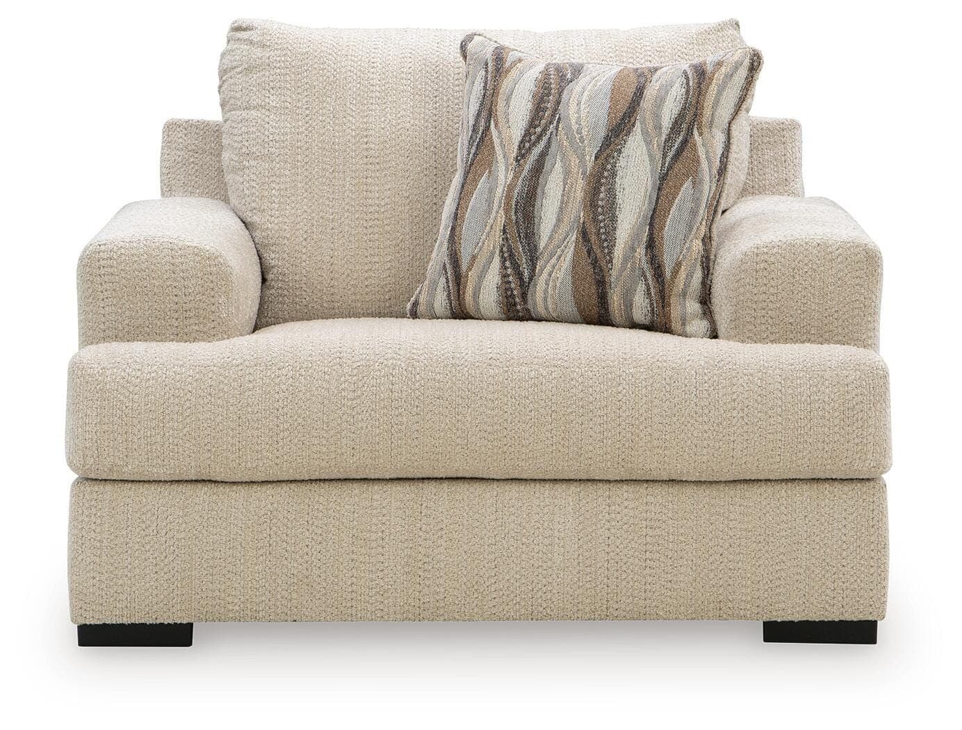 Crespino Oversized Chair — Brown/Beige — view 3