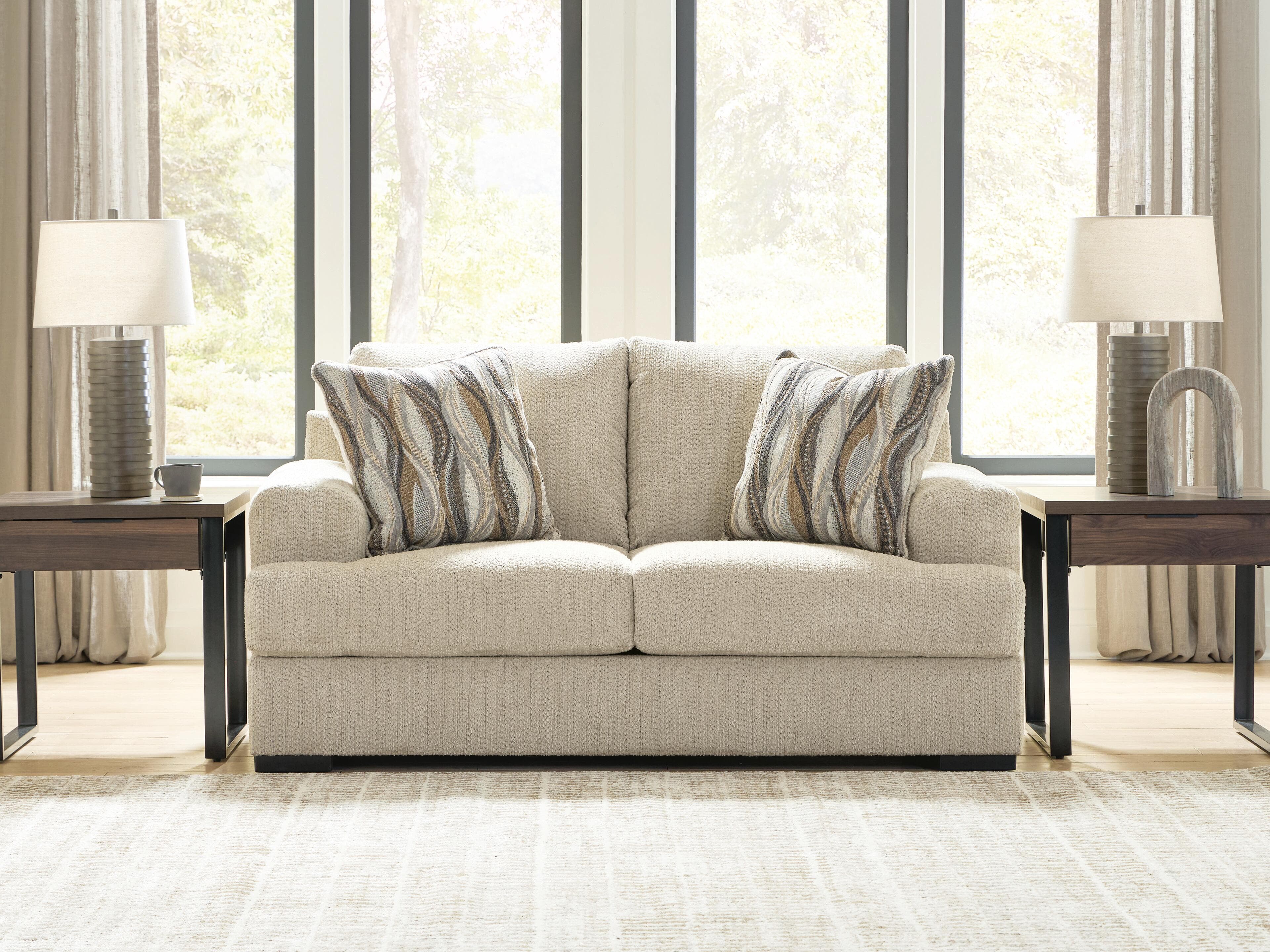 Crespino Loveseat — Brown/Beige — view 2