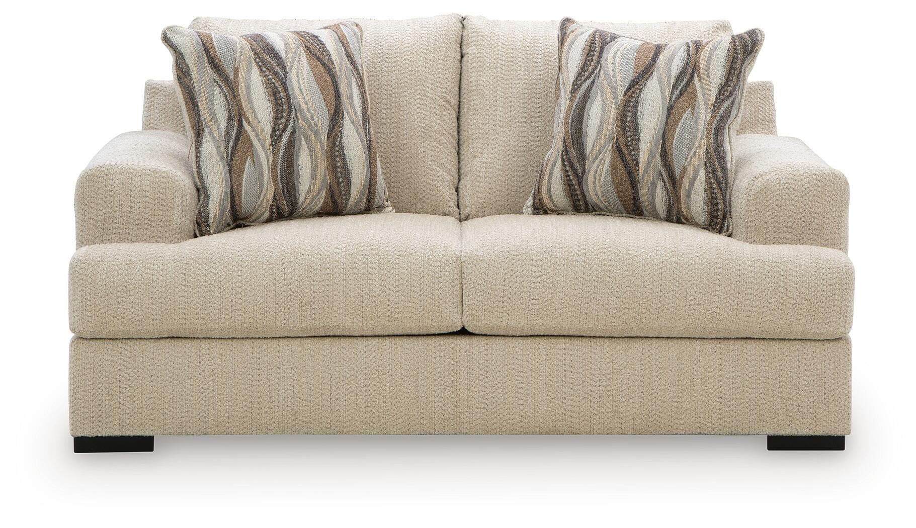Crespino Loveseat — Brown/Beige — view 3