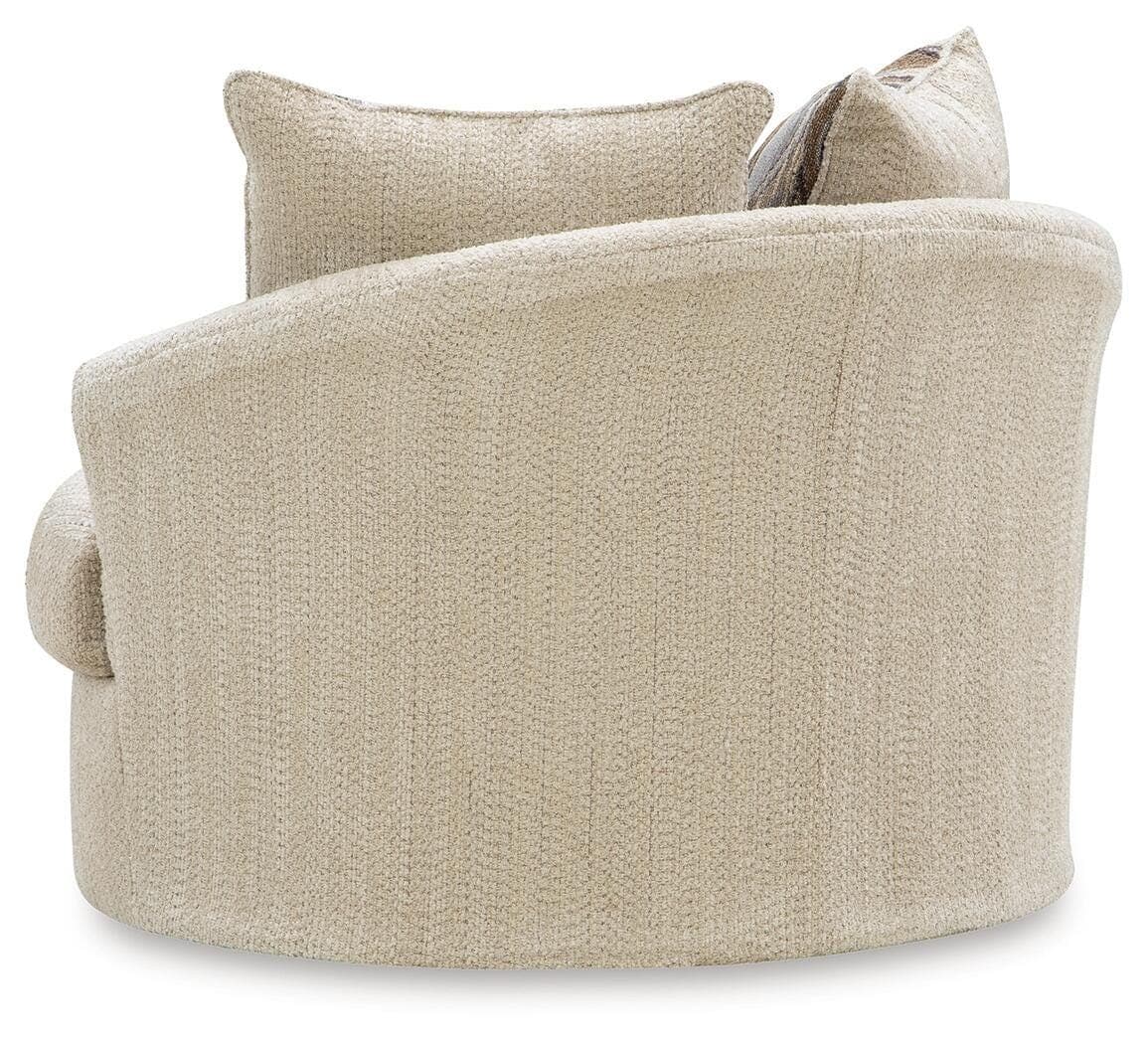 Crespino Swivel Accent Chair — Brown/Beige — view 4