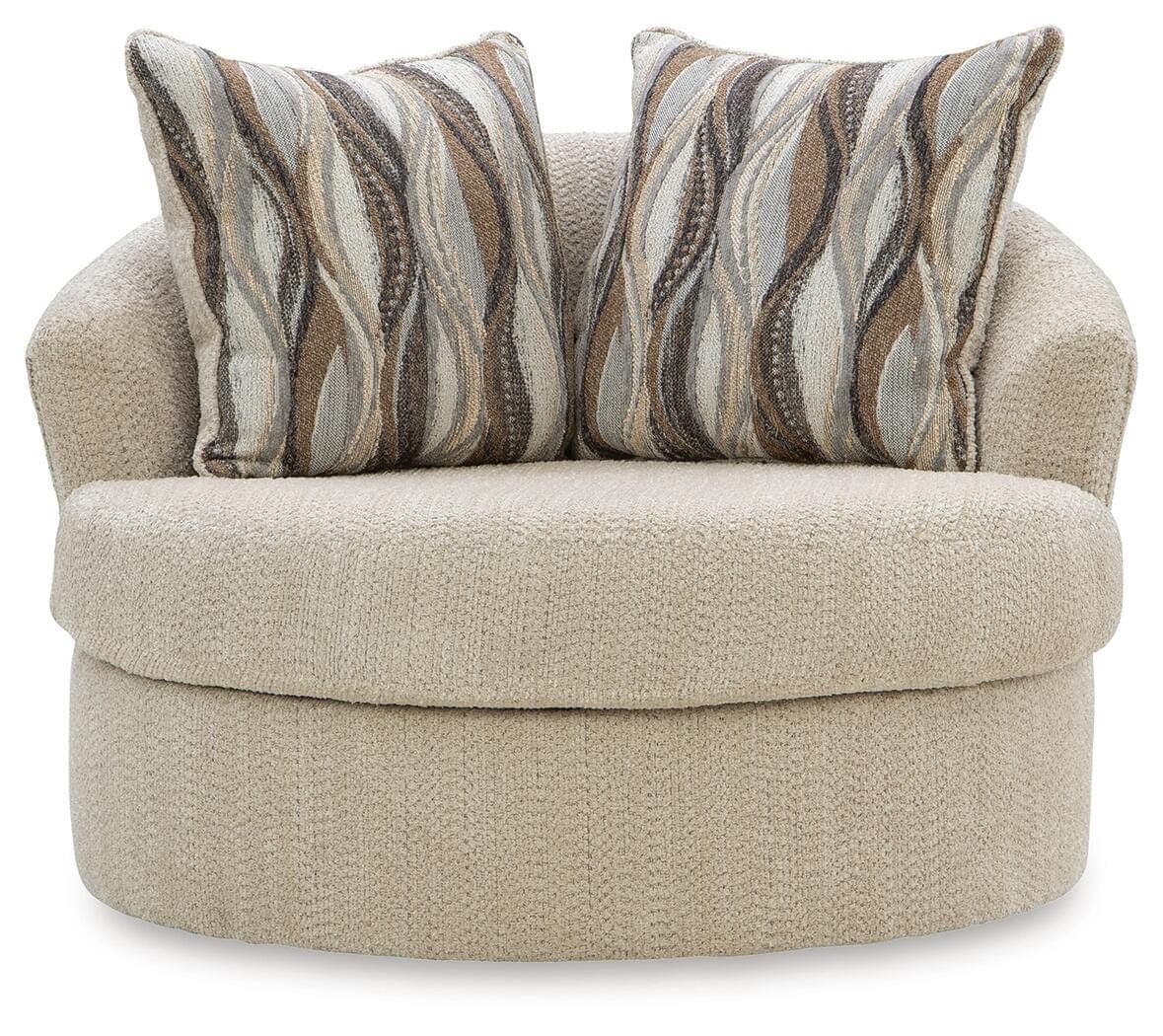 Crespino Swivel Accent Chair — Brown/Beige — view 3