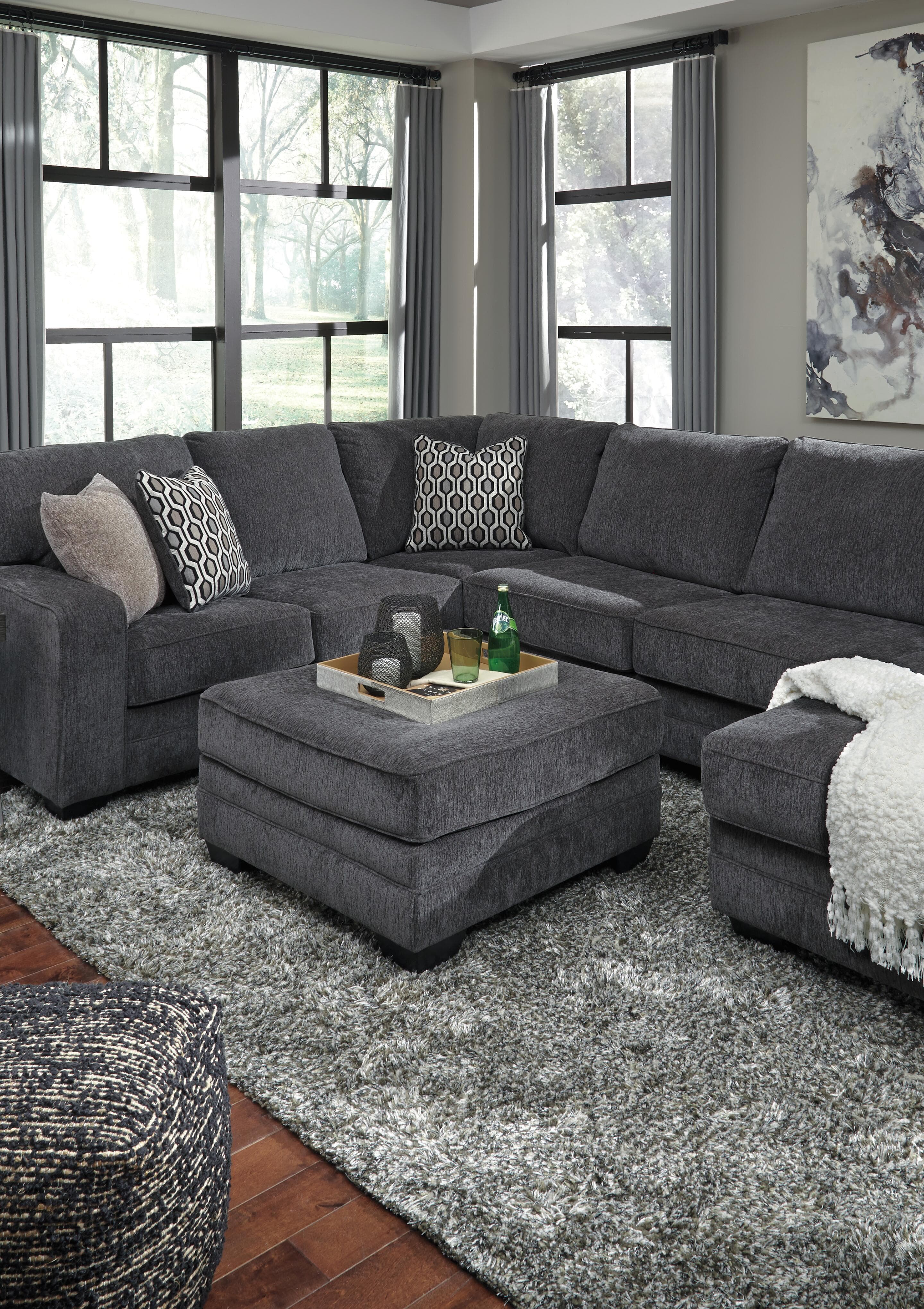 Tracling Oversized Ottoman — Black/Gray — view 3