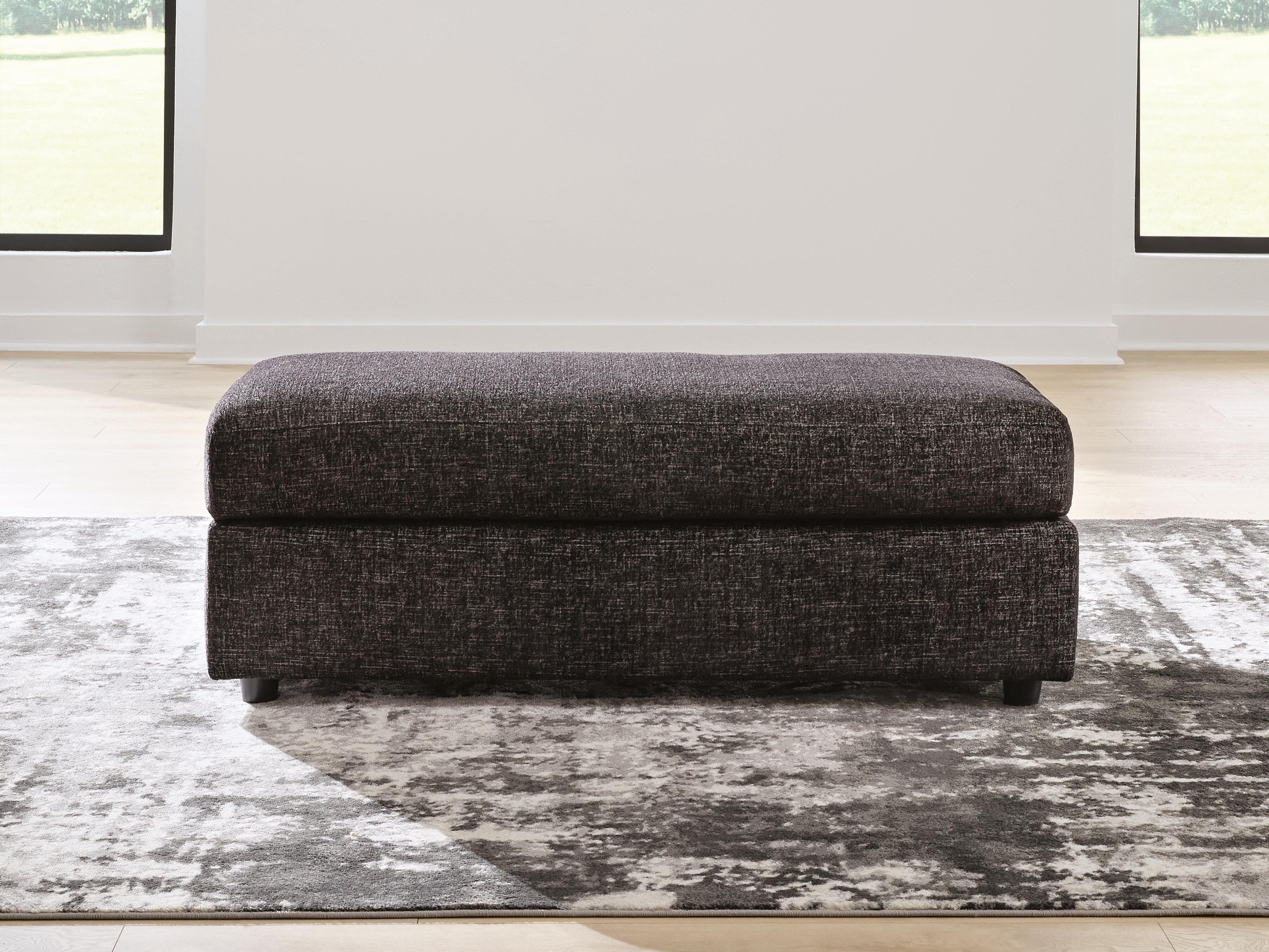 Coralene Oversized Accent Ottoman — Black/Gray — view 2