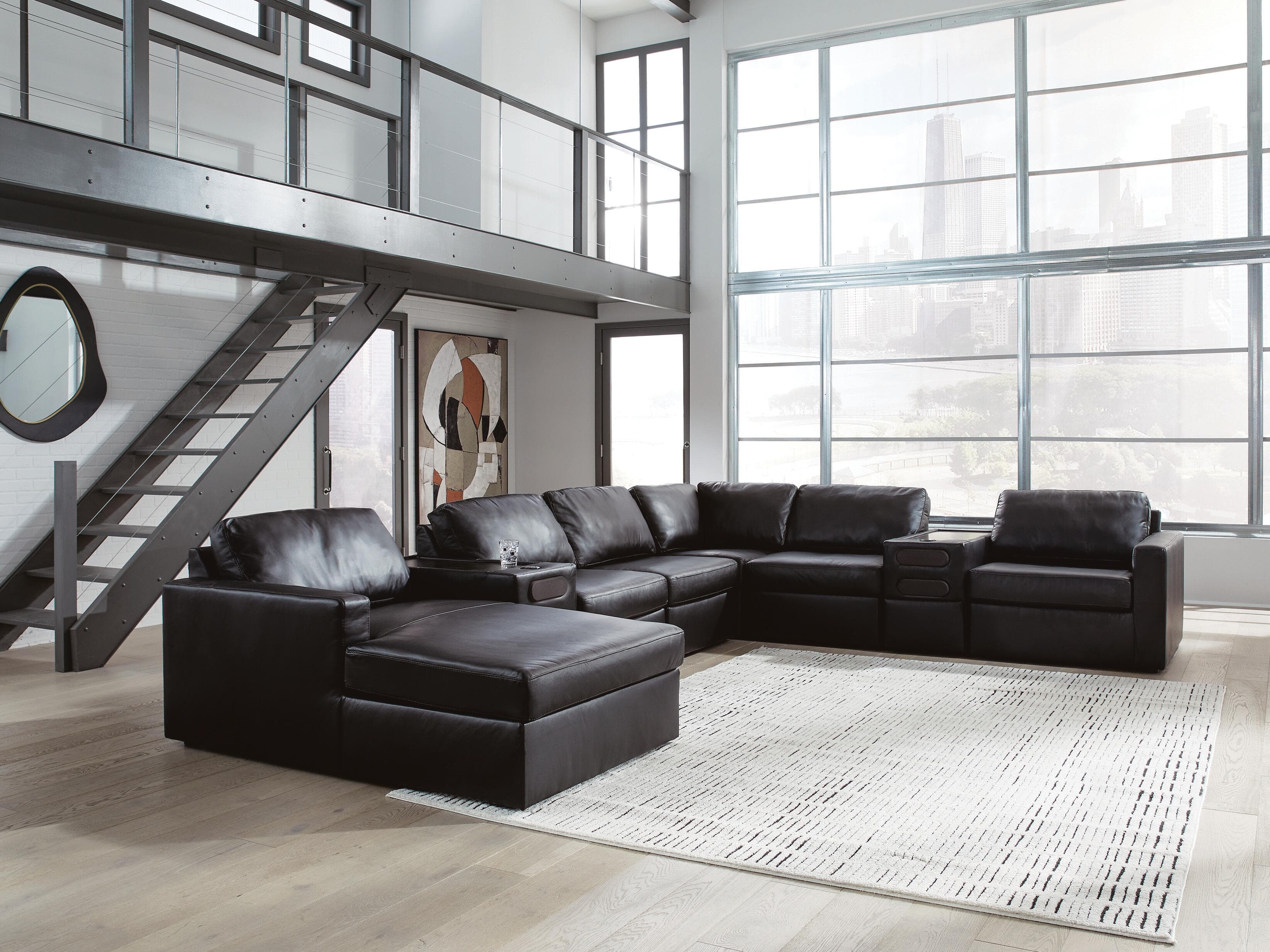Modmax II 8-Piece Sectional with Chaise and Audio Consoles — Black — view 2