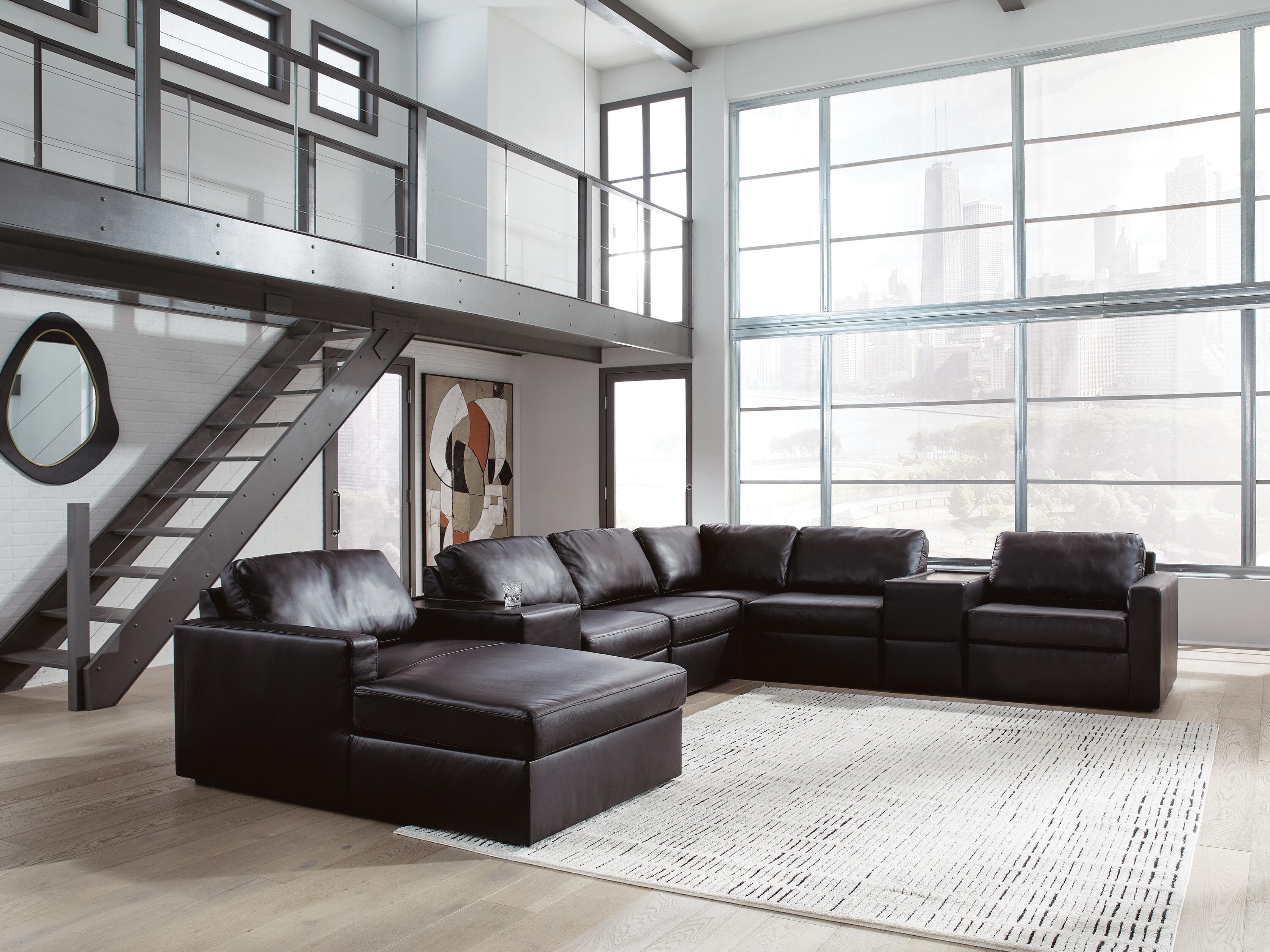 Modmax II 8-Piece Sectional with Chaise and Storage Consoles — Black — view 2