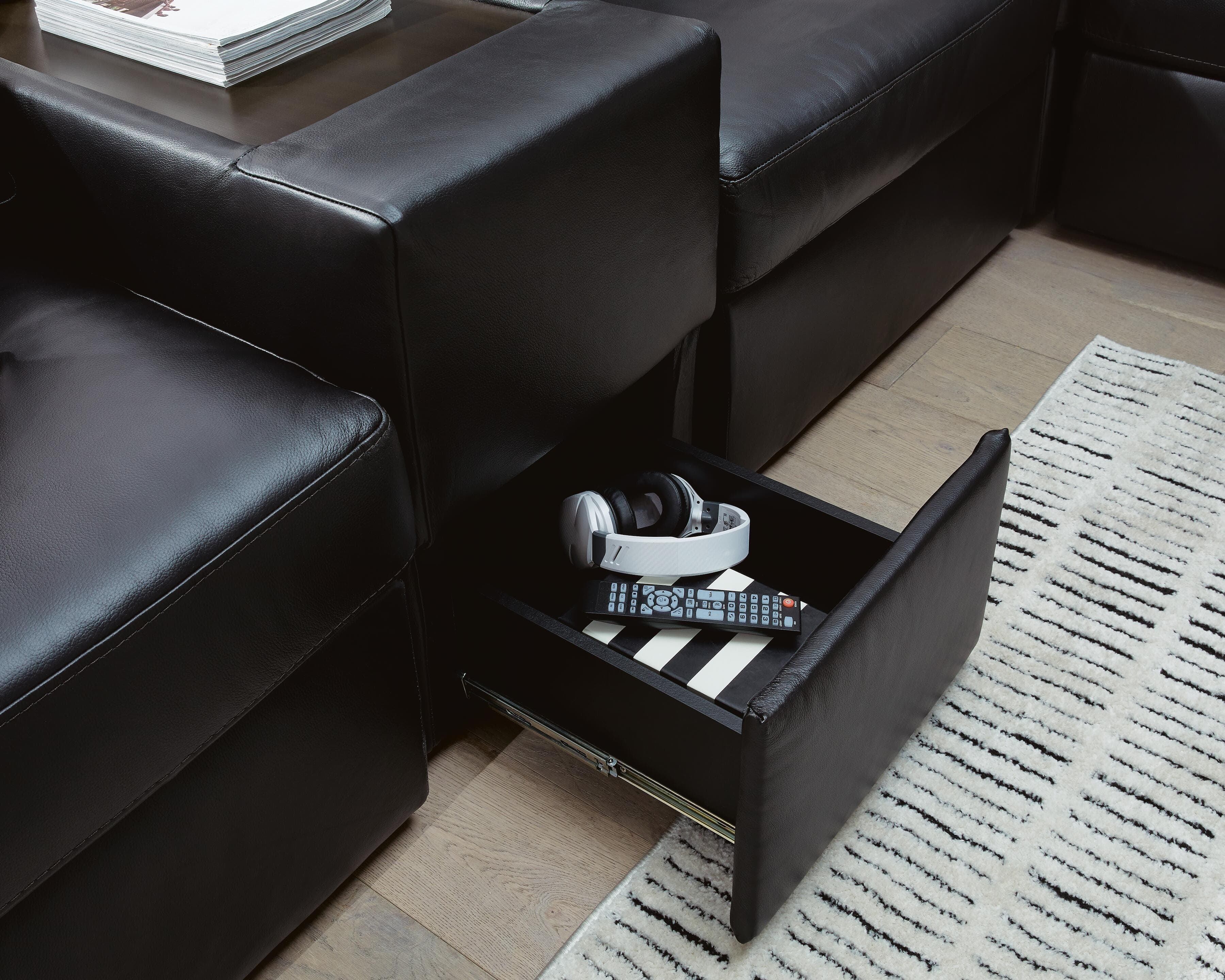 Modmax II 8-Piece Sectional with Chaise and Storage Consoles — Black — view 3