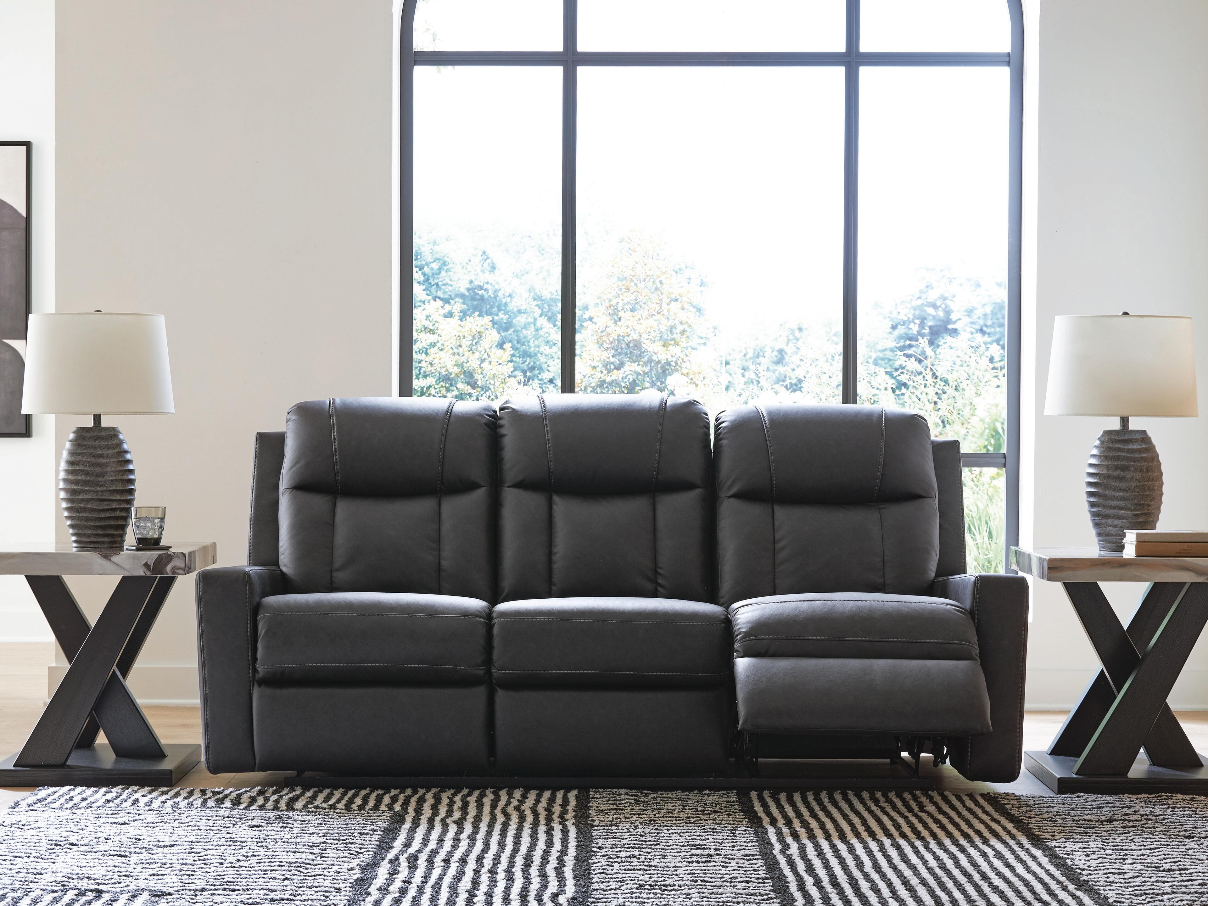 Mackmenville Reclining Sofa — Black/Gray — view 6