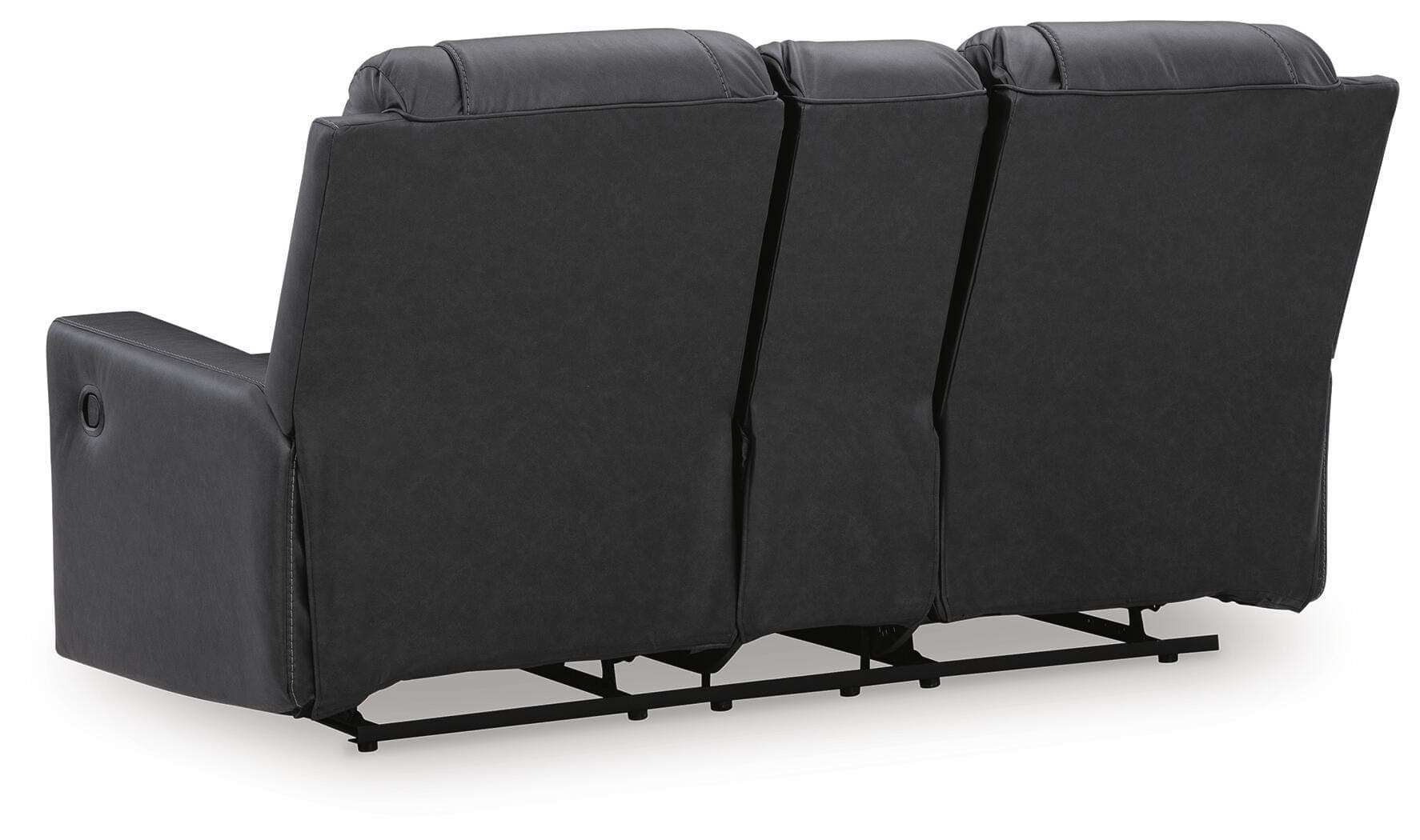 Mackmenville Reclining Loveseat with Console — Black/Gray — view 5
