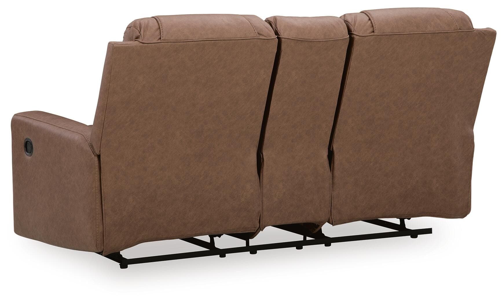 Mackmenville Reclining Loveseat with Console — Brown/Beige — view 5