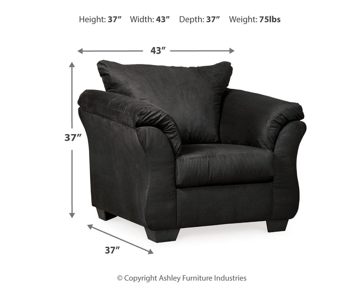 Darcy Chair — Black/Gray — view 3