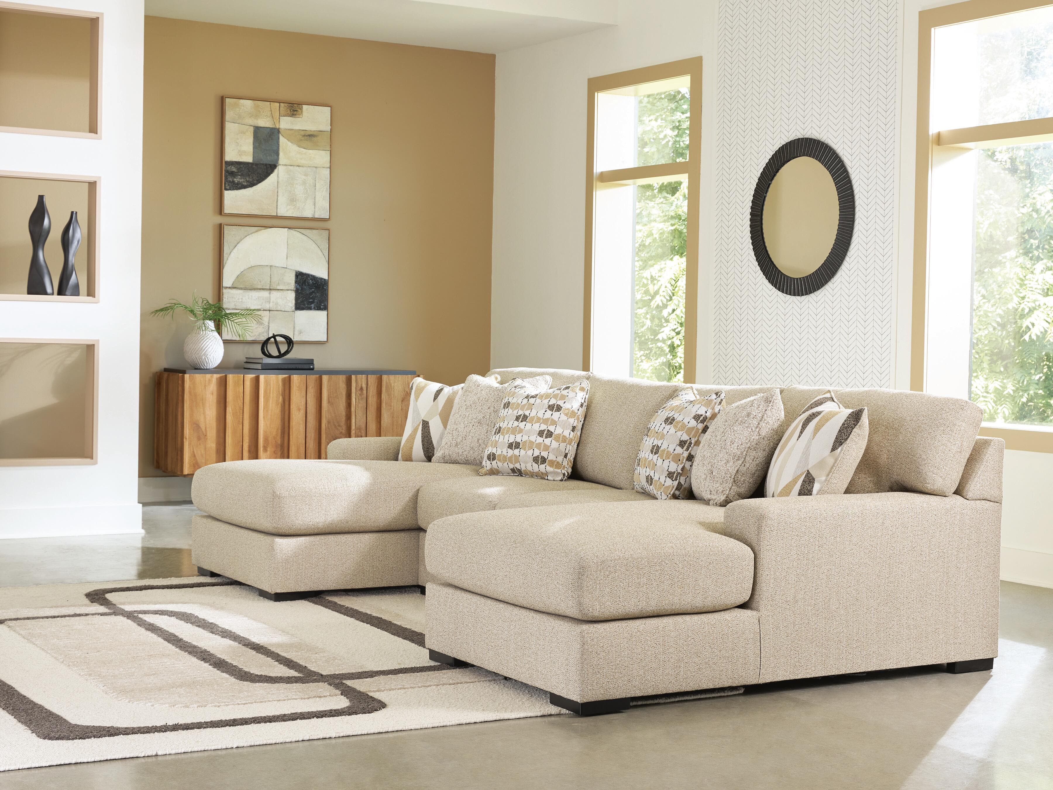 Laurelgrove 3-Piece Double Chaise Sectional — Pebble — view 2