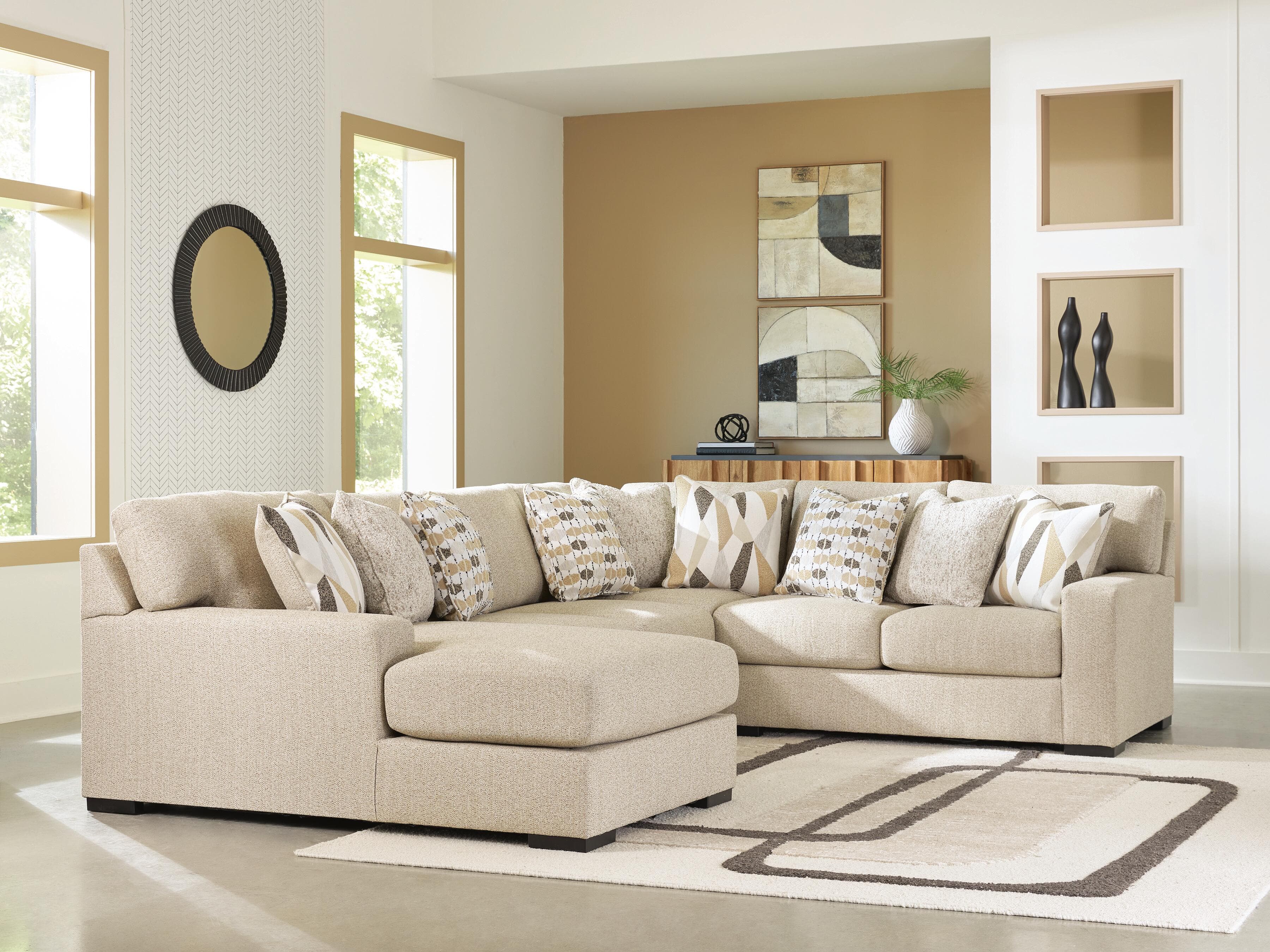 Laurelgrove 4-Piece Sectional with Chaise — Pebble — view 2