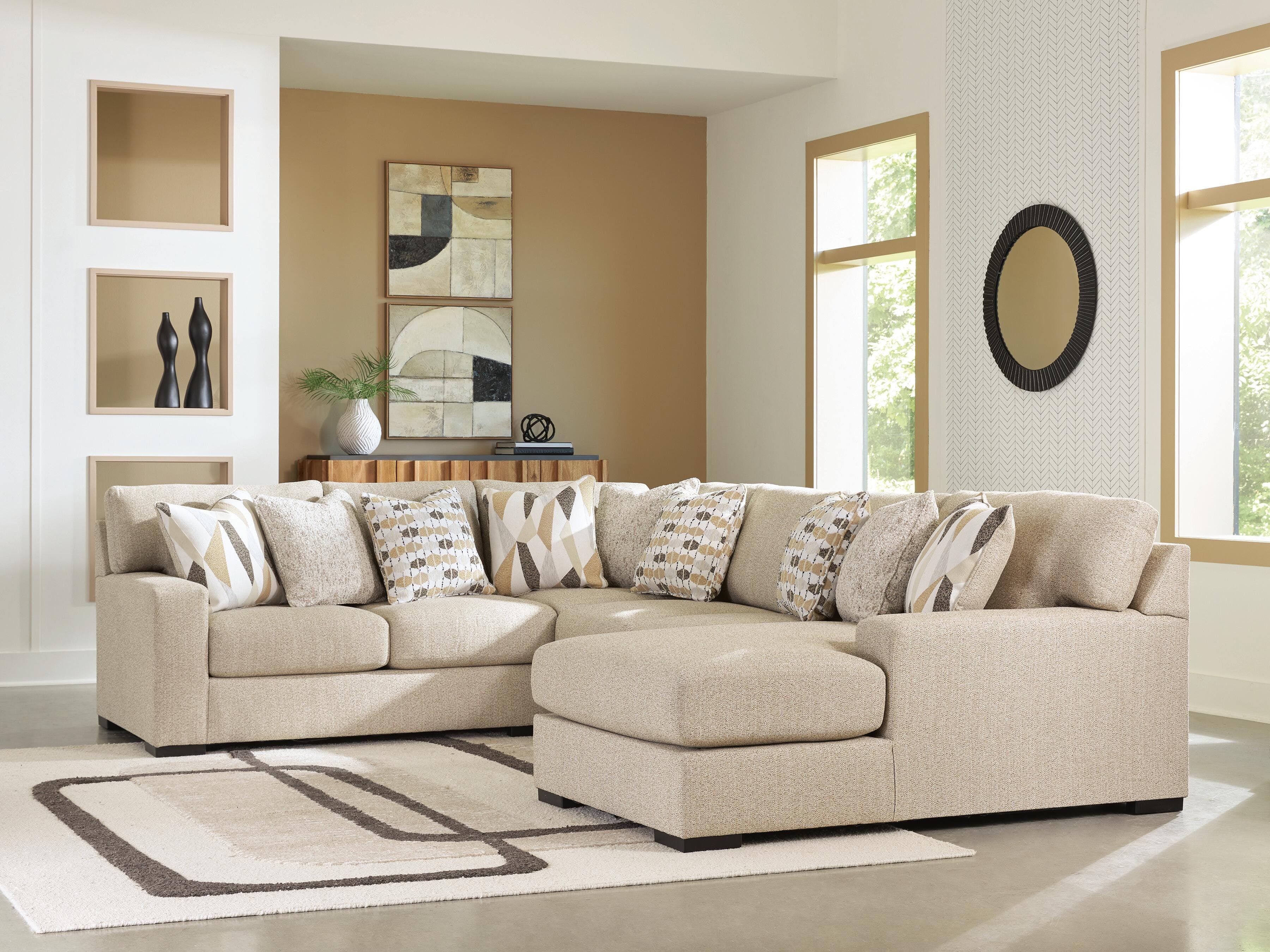 Laurelgrove 4-Piece Sectional with Chaise — Pebble — view 2