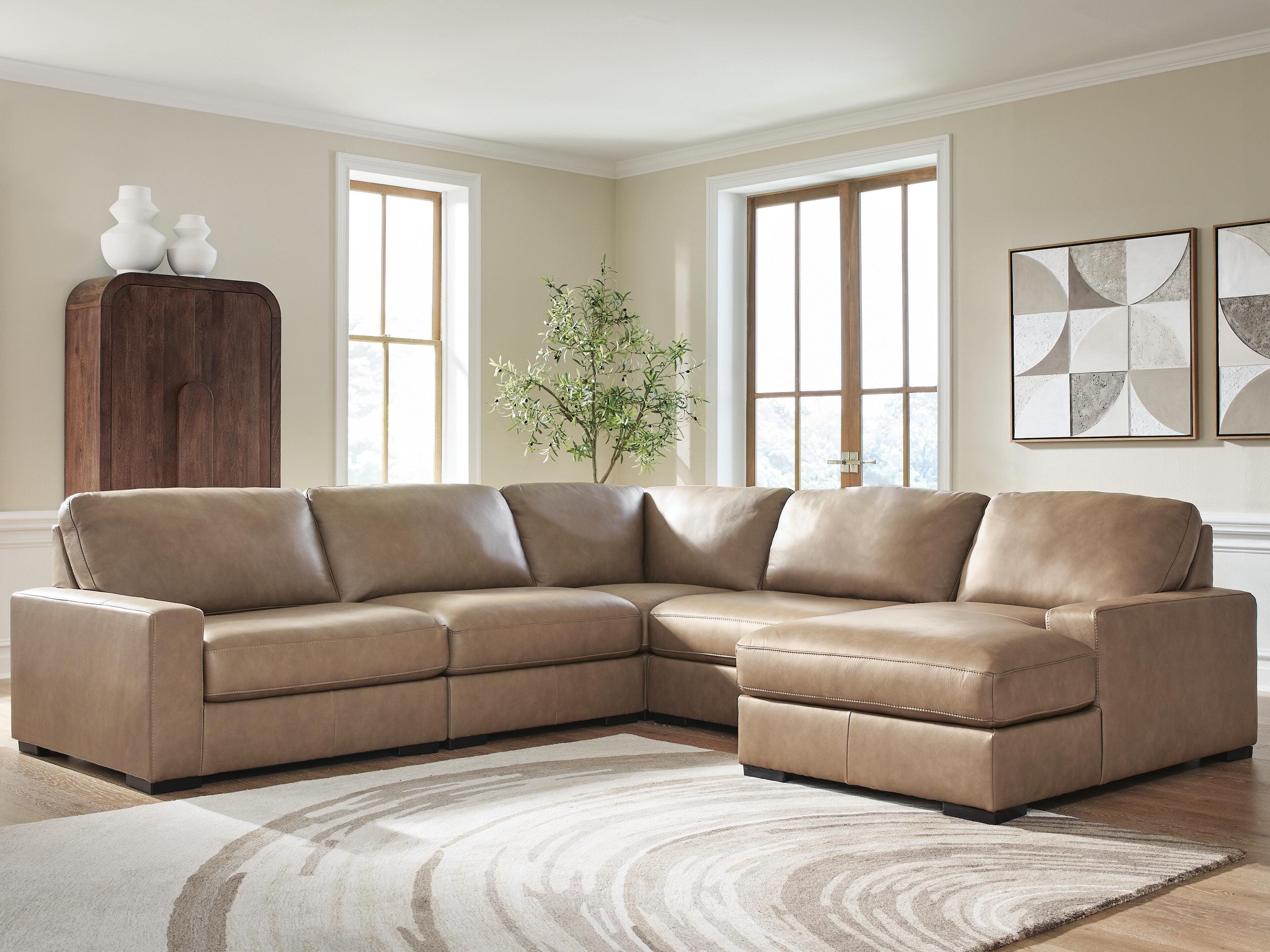 Veronella 5-Piece Sectional with Chaise — Sahara — view 2