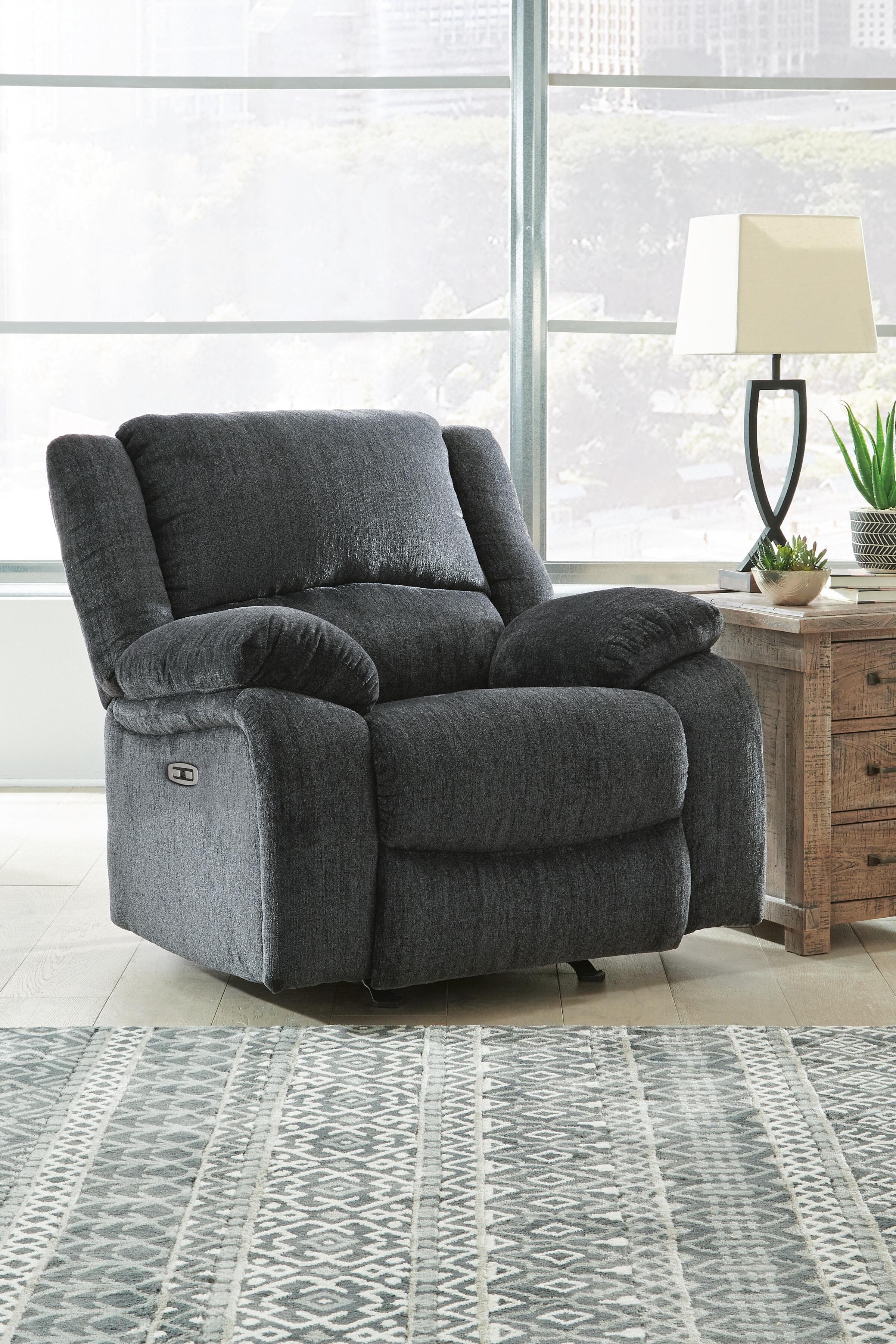 Draycoll Power Recliner — Black/Gray — view 2