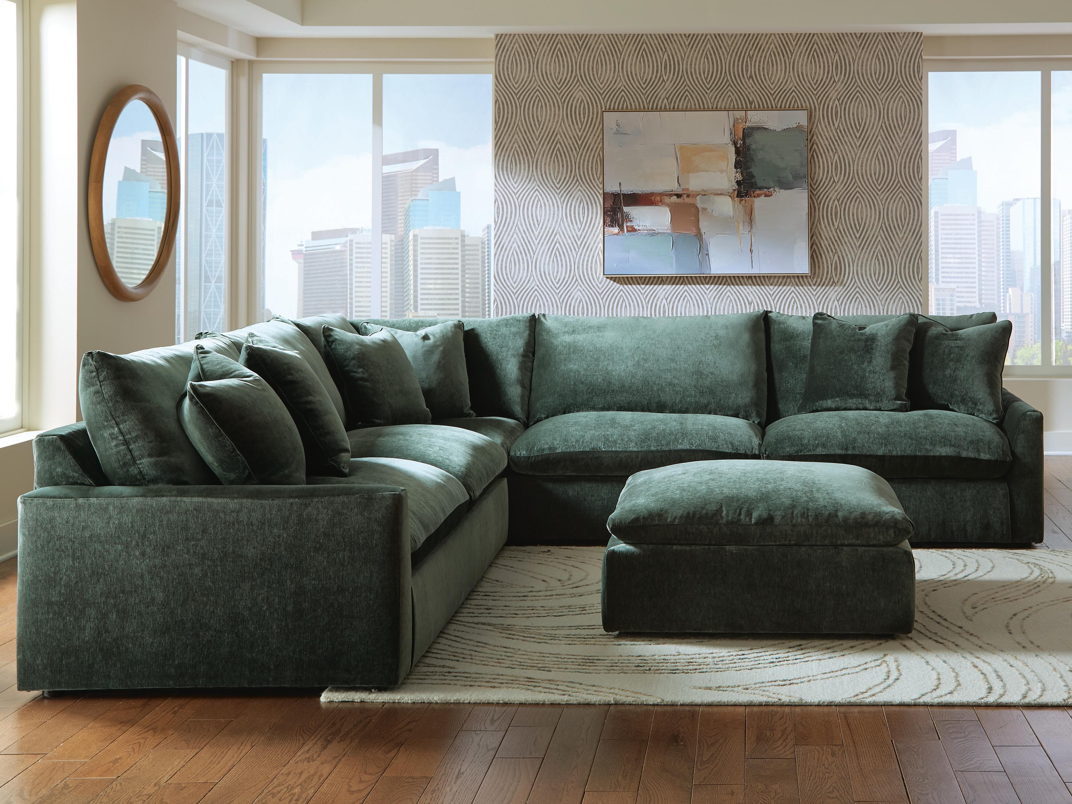 Carriage View 3-Piece Sectional — Jade — view 3