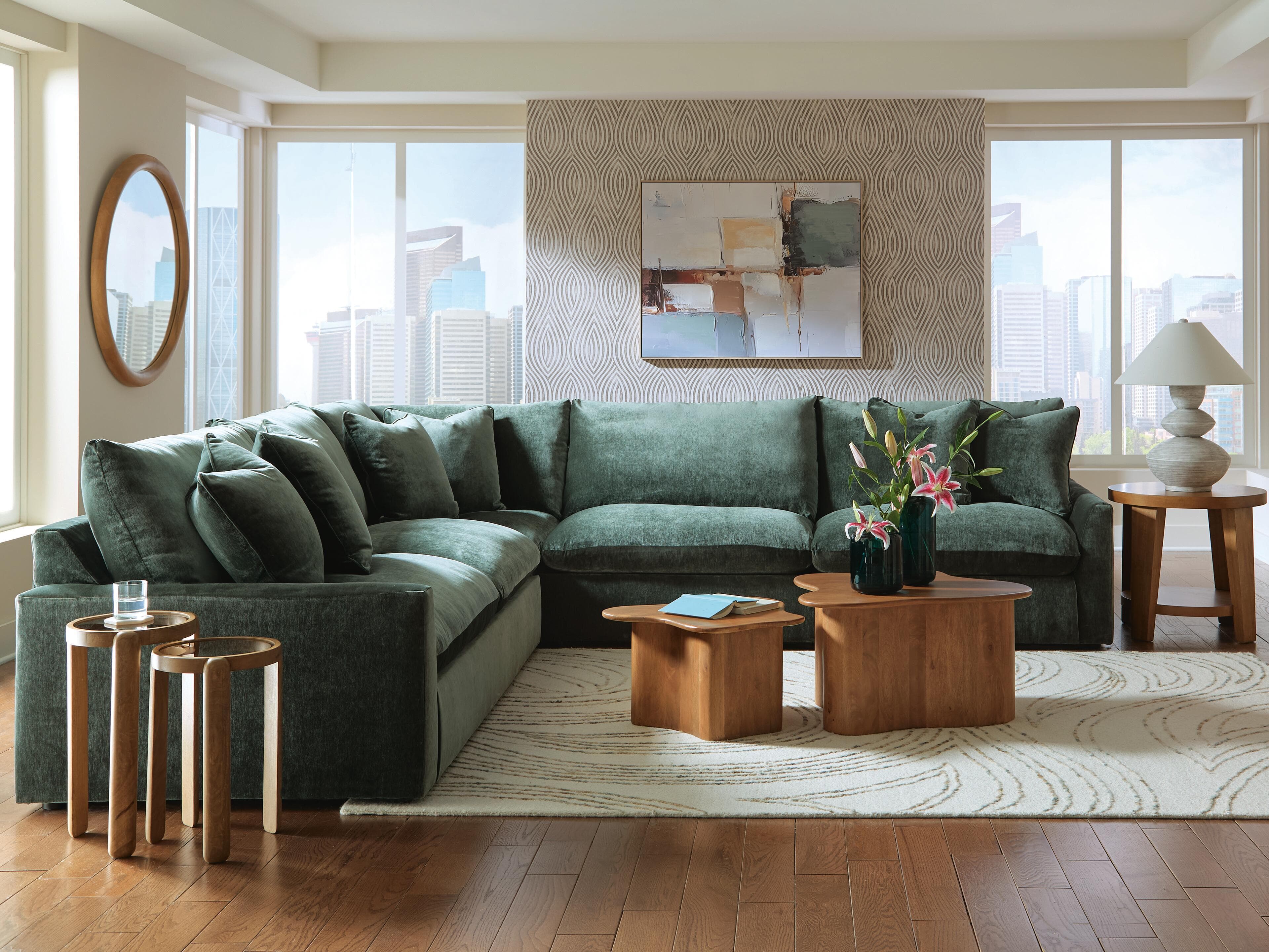 Carriage View 3-Piece Sectional — Jade — view 2