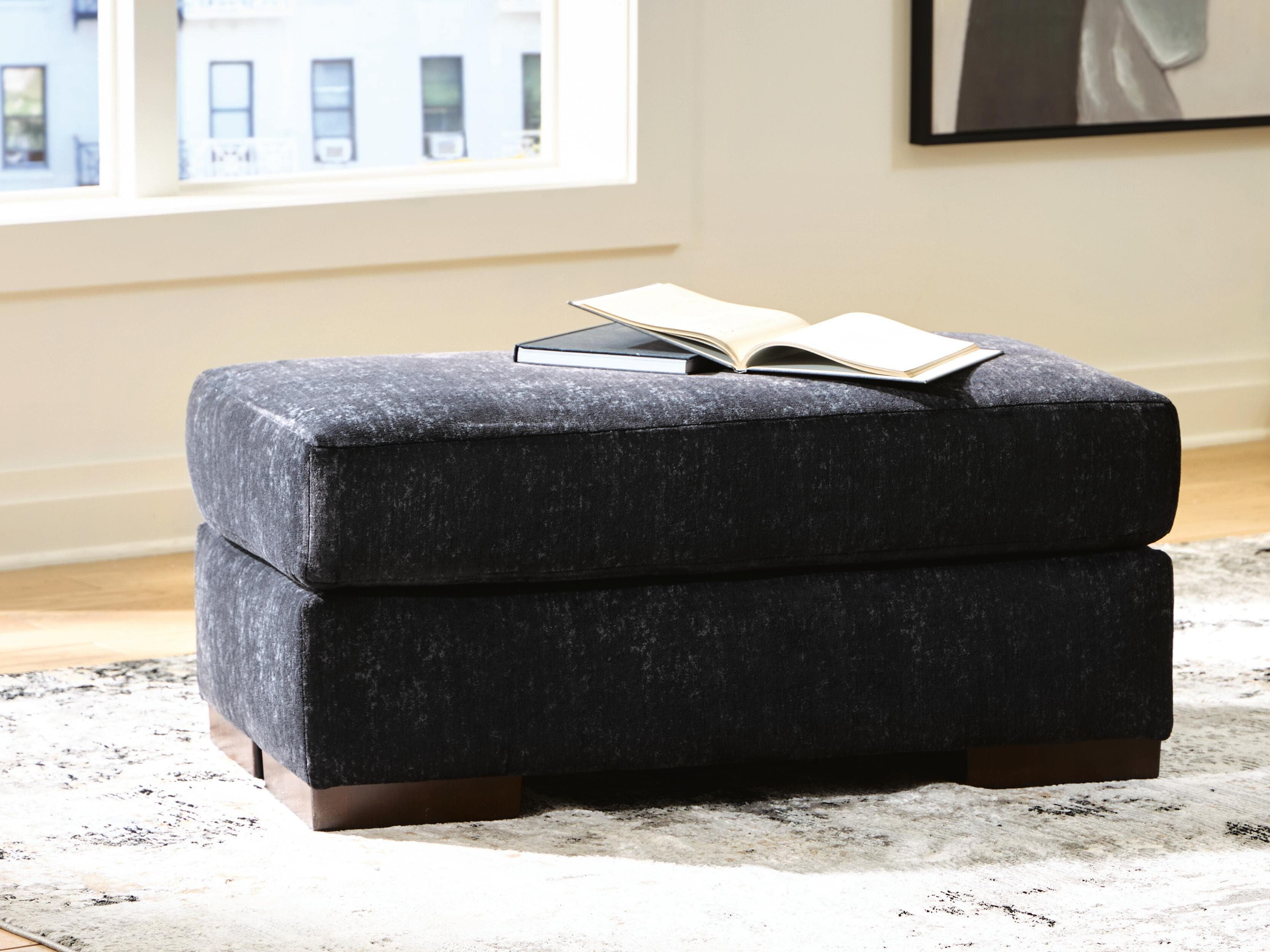 Whitmore Manor Ottoman — Black/Gray — view 2