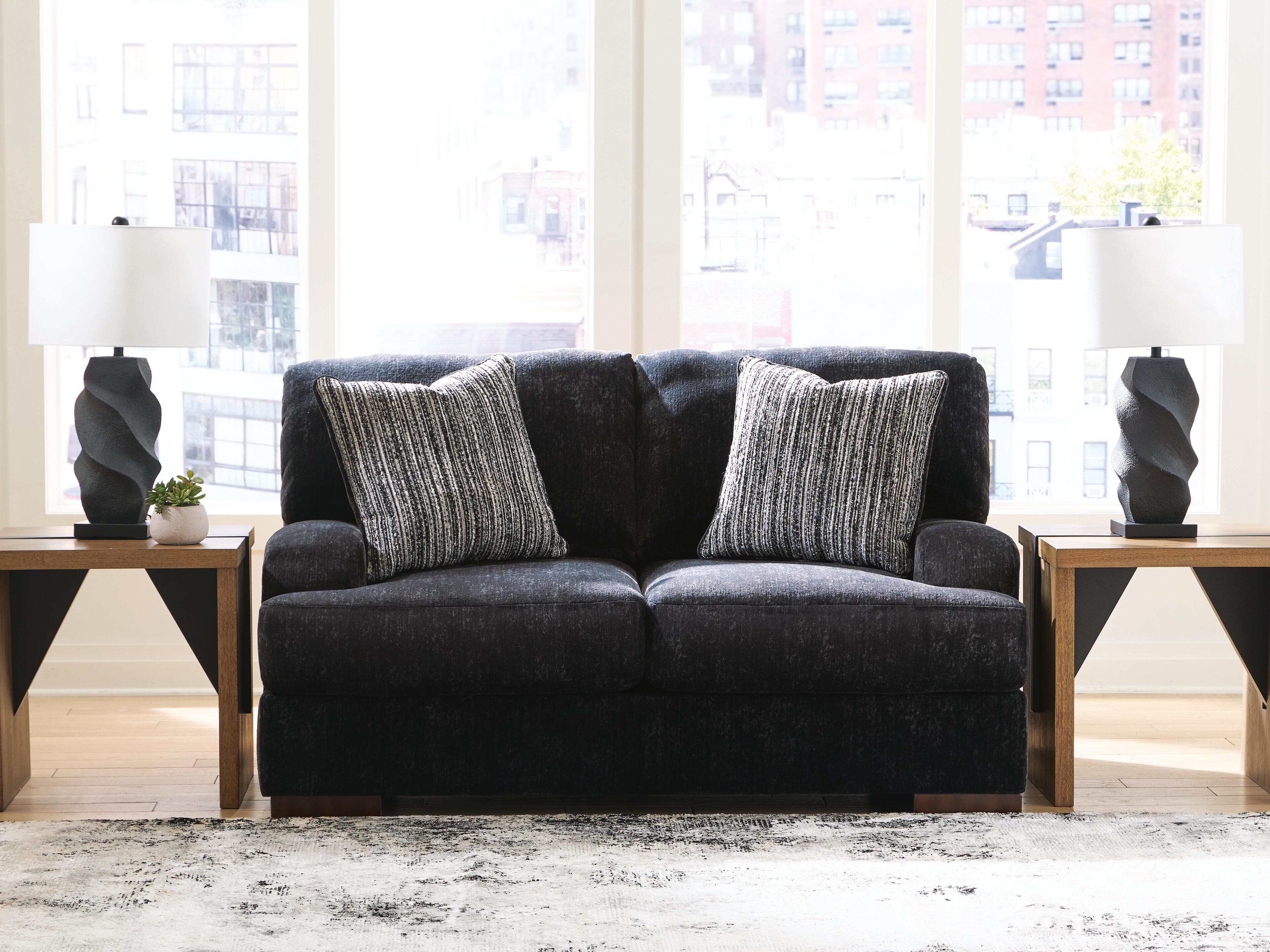 Whitmore Manor Loveseat — Black/Gray — view 2