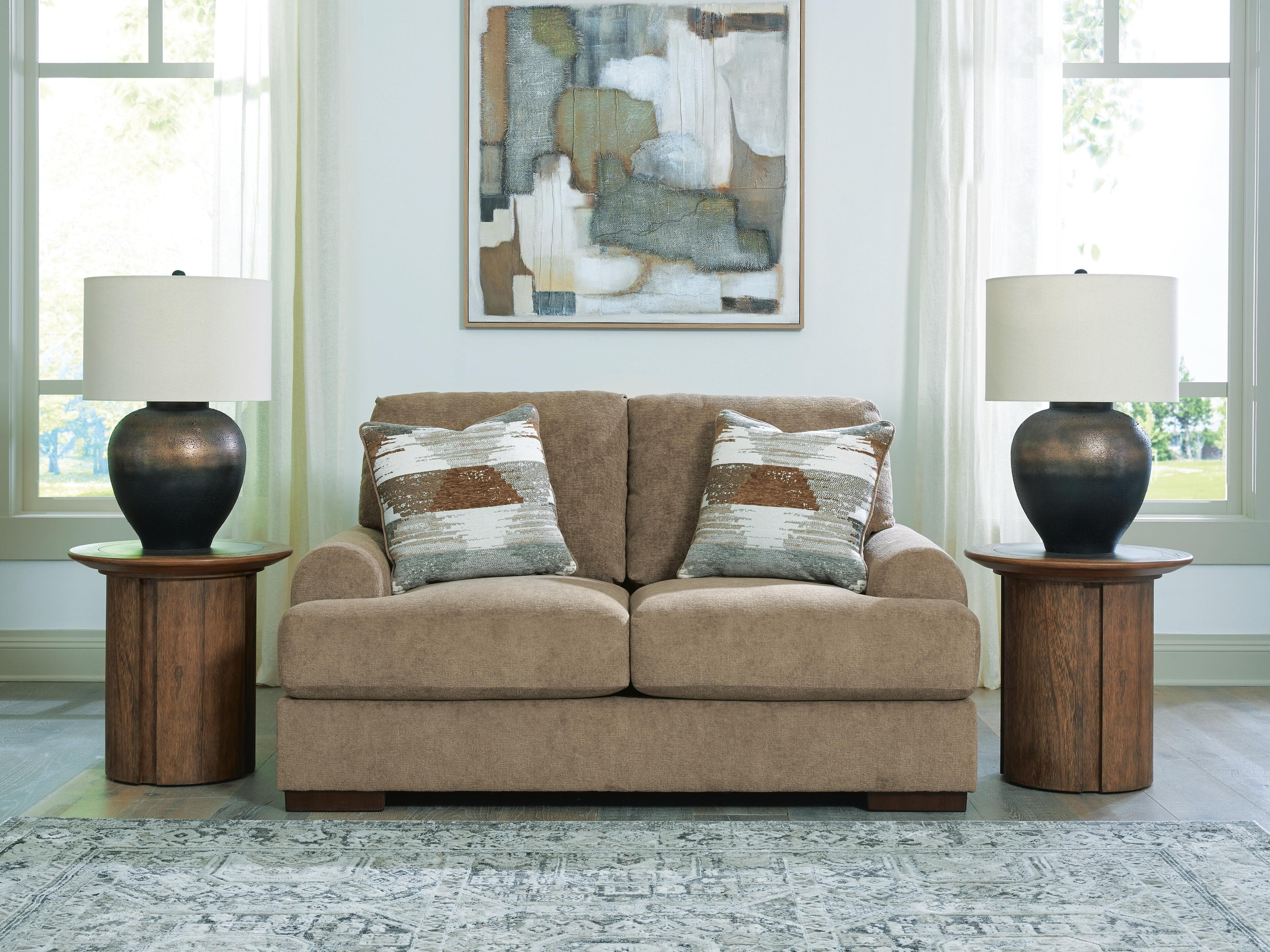 Nolenburg Loveseat — Brown/Beige — view 2