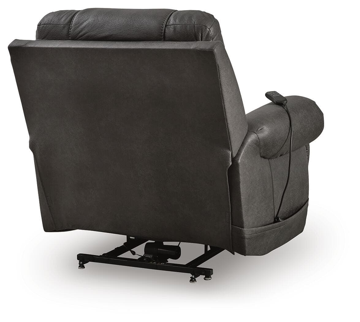 Created Comfort Power Lift Recliner — Black/Gray — view 7