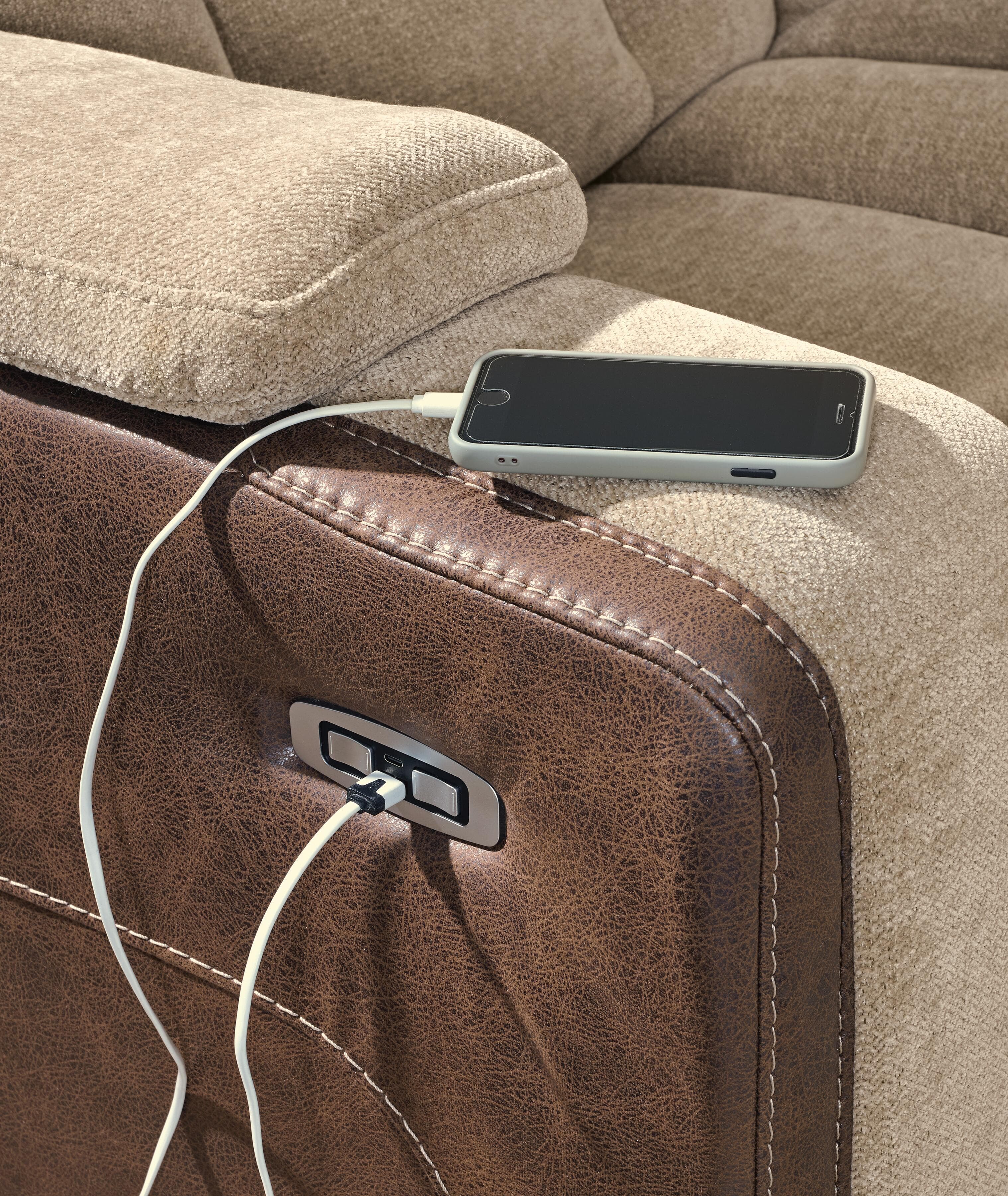 Ultimax Power Reclining Sofa — Brown/Beige — view 7